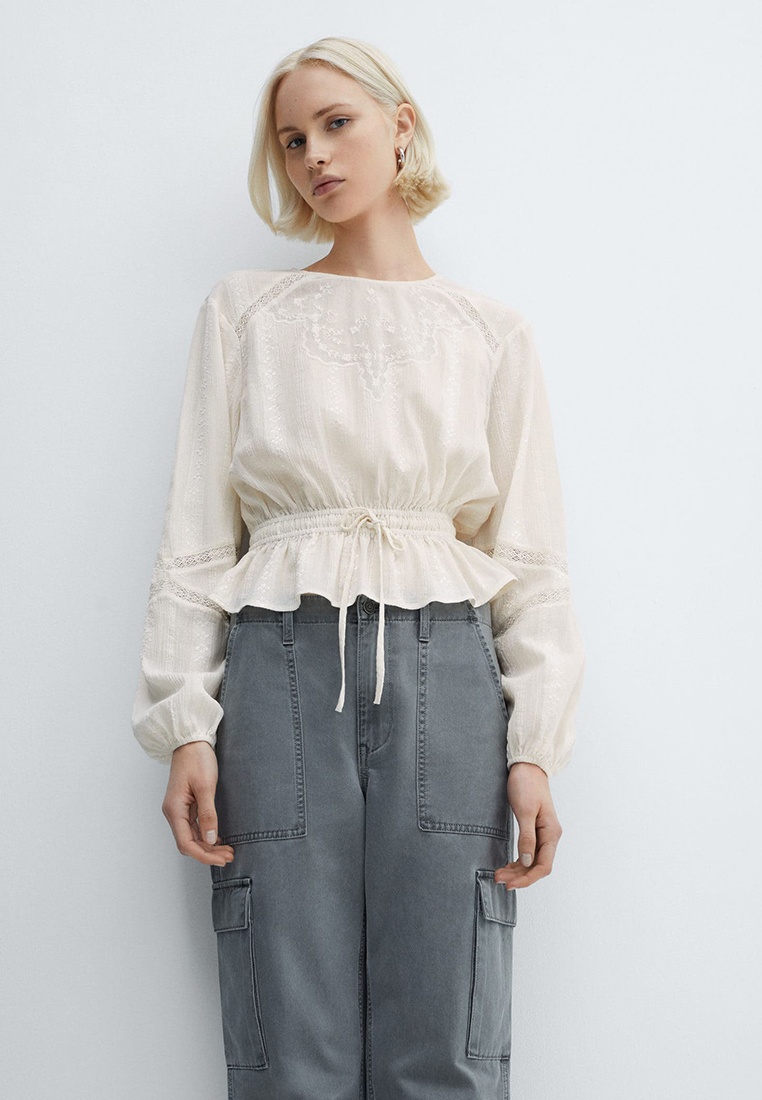 Блуза Mango LUCY, цвет: бежевый, RTLADM187701 — купить в интернет ...
