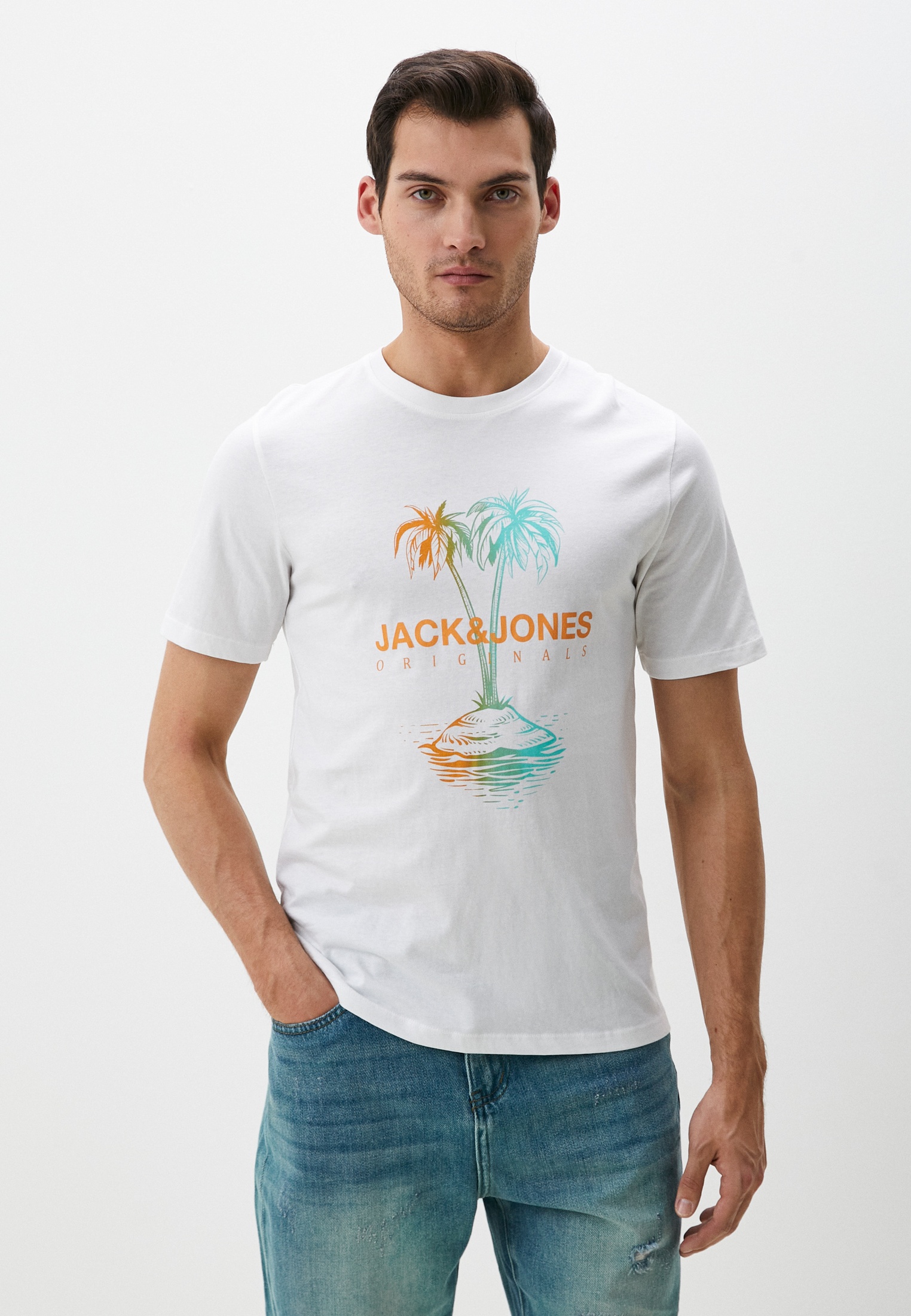 Футболка Jack & Jones, цвет: белый, RTLADM745001 — купить в интернет ...