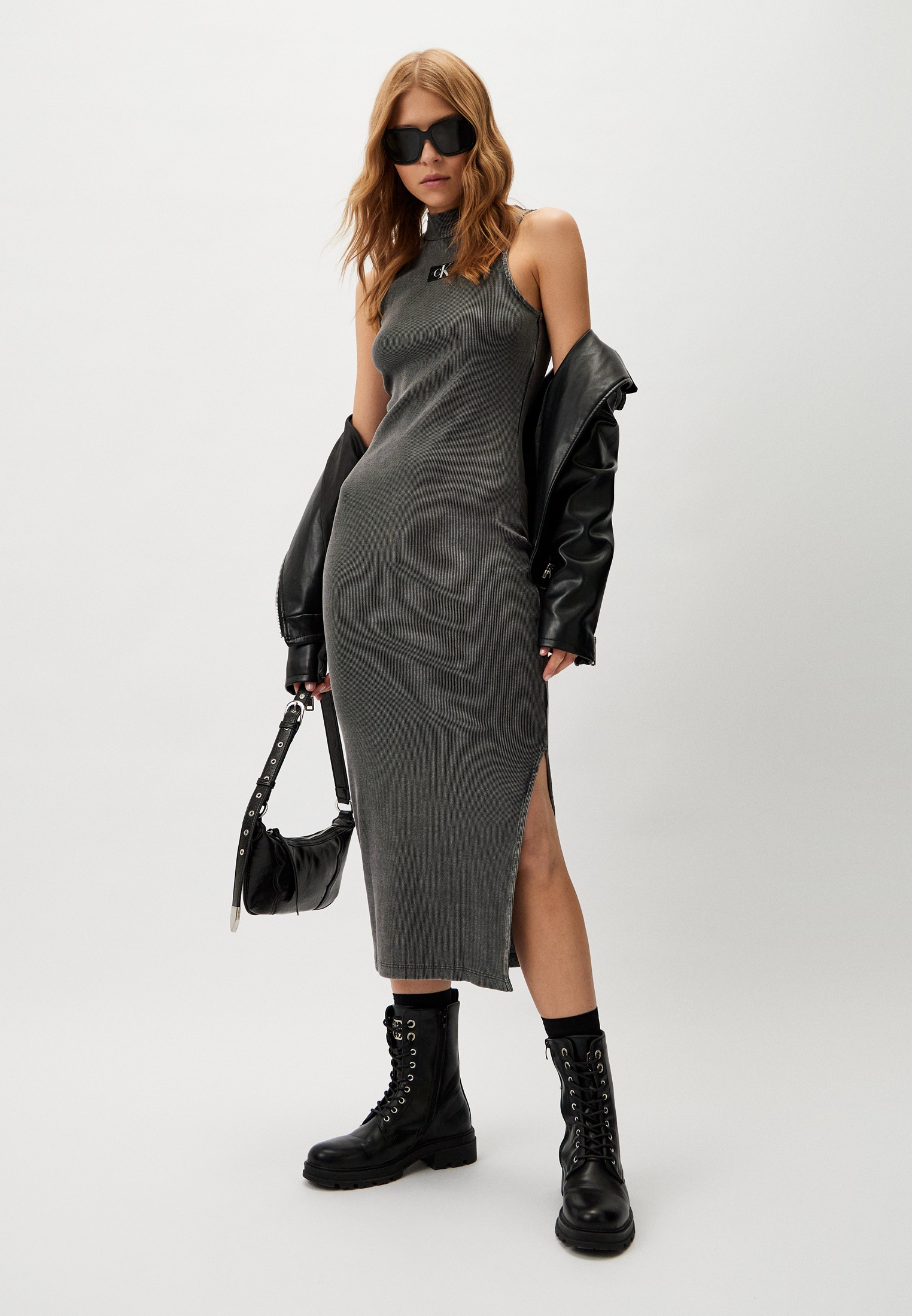 Платье Calvin Klein Jeans, цвет: серый, RTLADN097201 — купить в ...