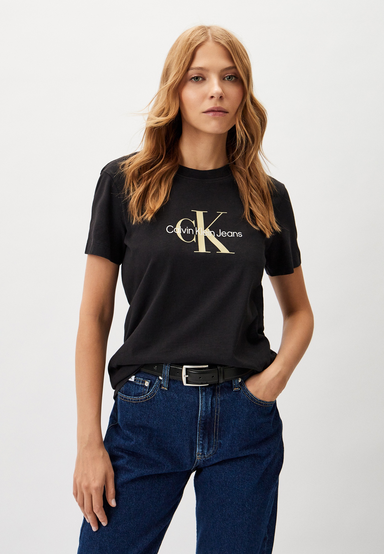 Футболка Calvin Klein Jeans, цвет: черный, RTLADN098901 — купить в ...