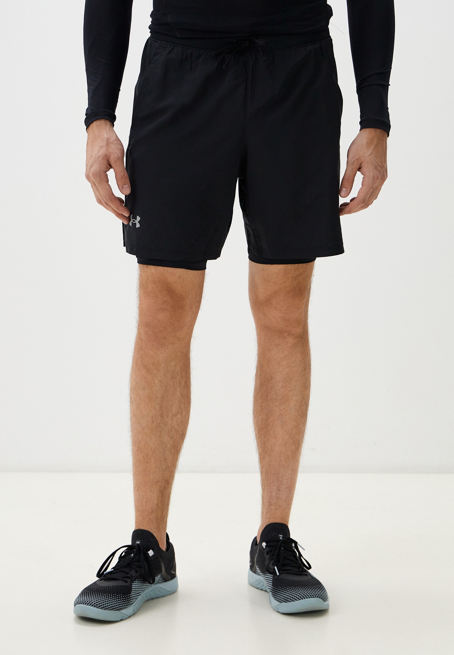 Шорты спортивные Under Armour UA LAUNCH 7 2-IN-1 SHORT, цвет: черный ...