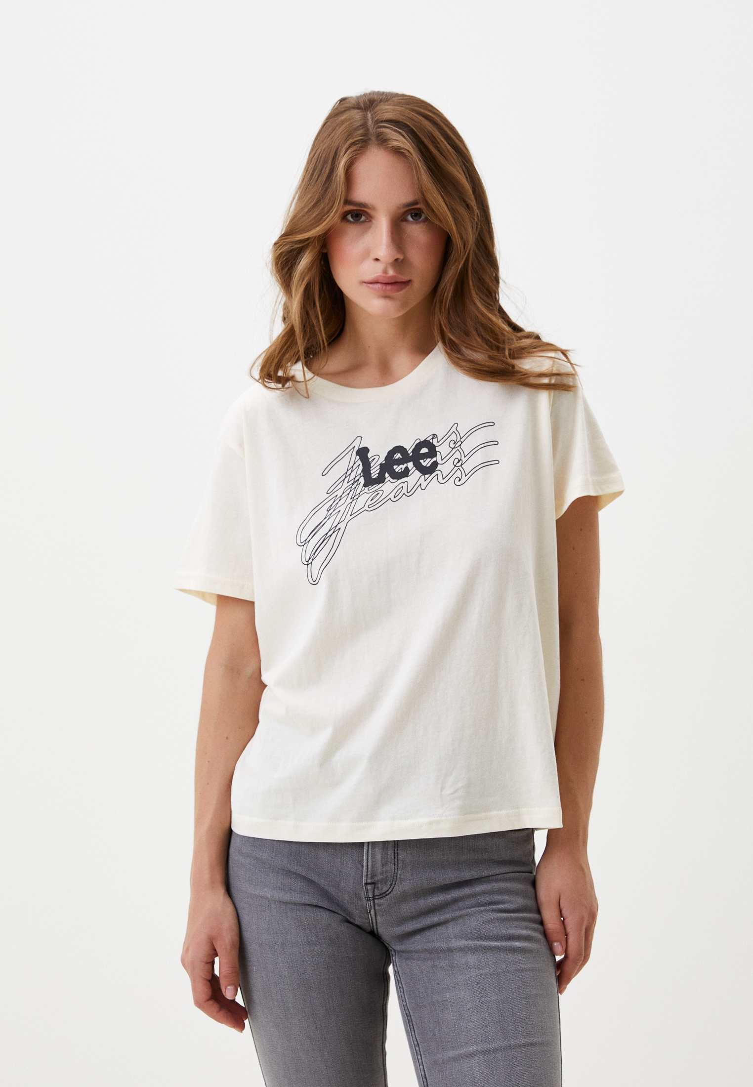 Футболка Lee RELAXED, цвет: бежевый, RTLADN302401 — купить в интернет ...