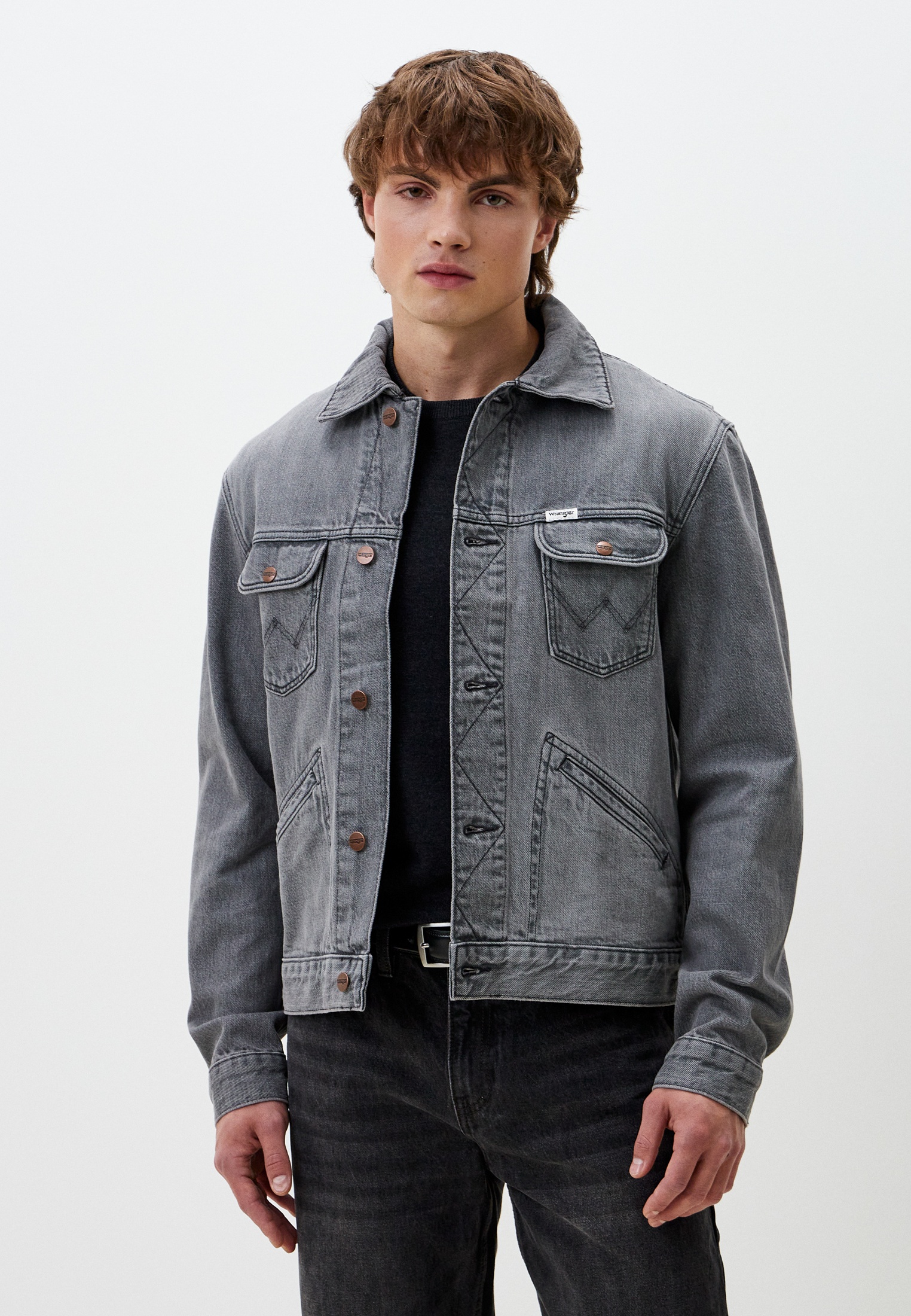Куртка джинсовая Wrangler REGULAR, цвет: серый, RTLADN306001 — купить в ...