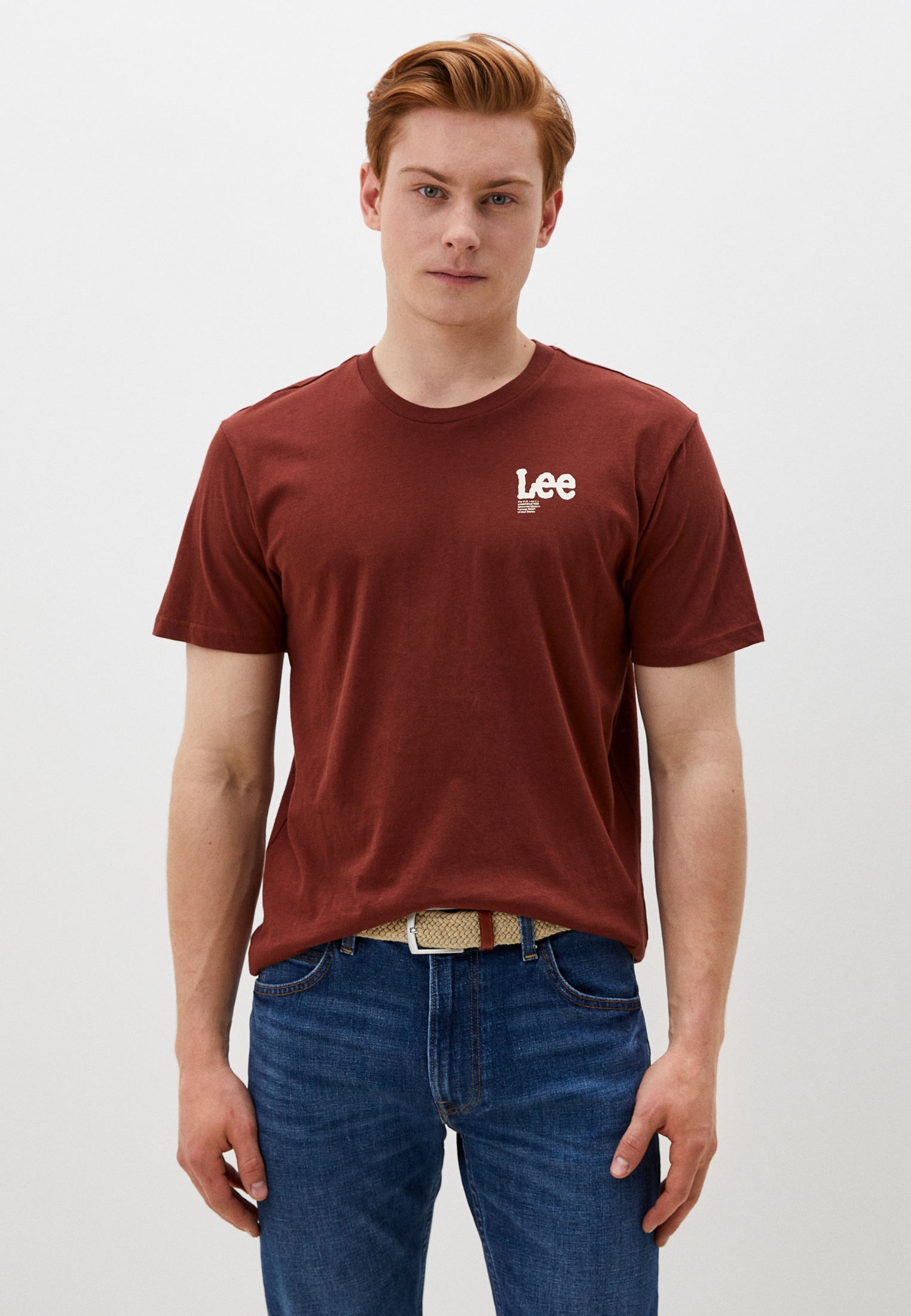 Футболка Lee REGULAR, цвет: коричневый, RTLADN309701 — купить в ...