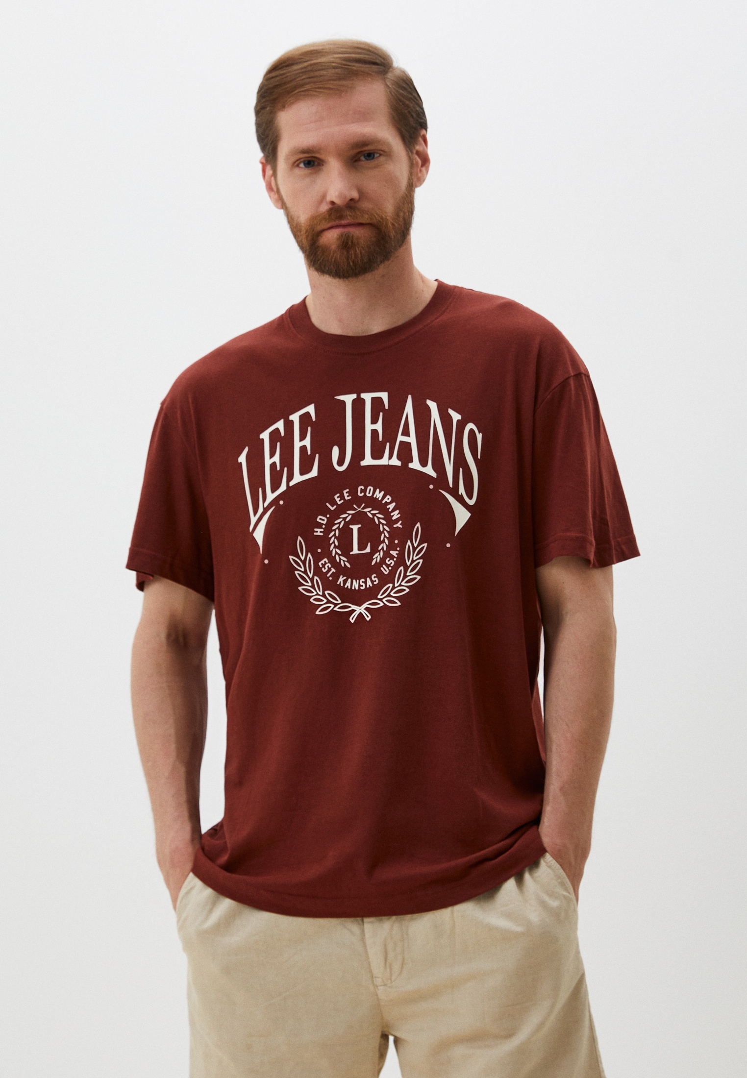 Футболка Lee RELAXED, цвет: коричневый, RTLADN309901 — купить в ...