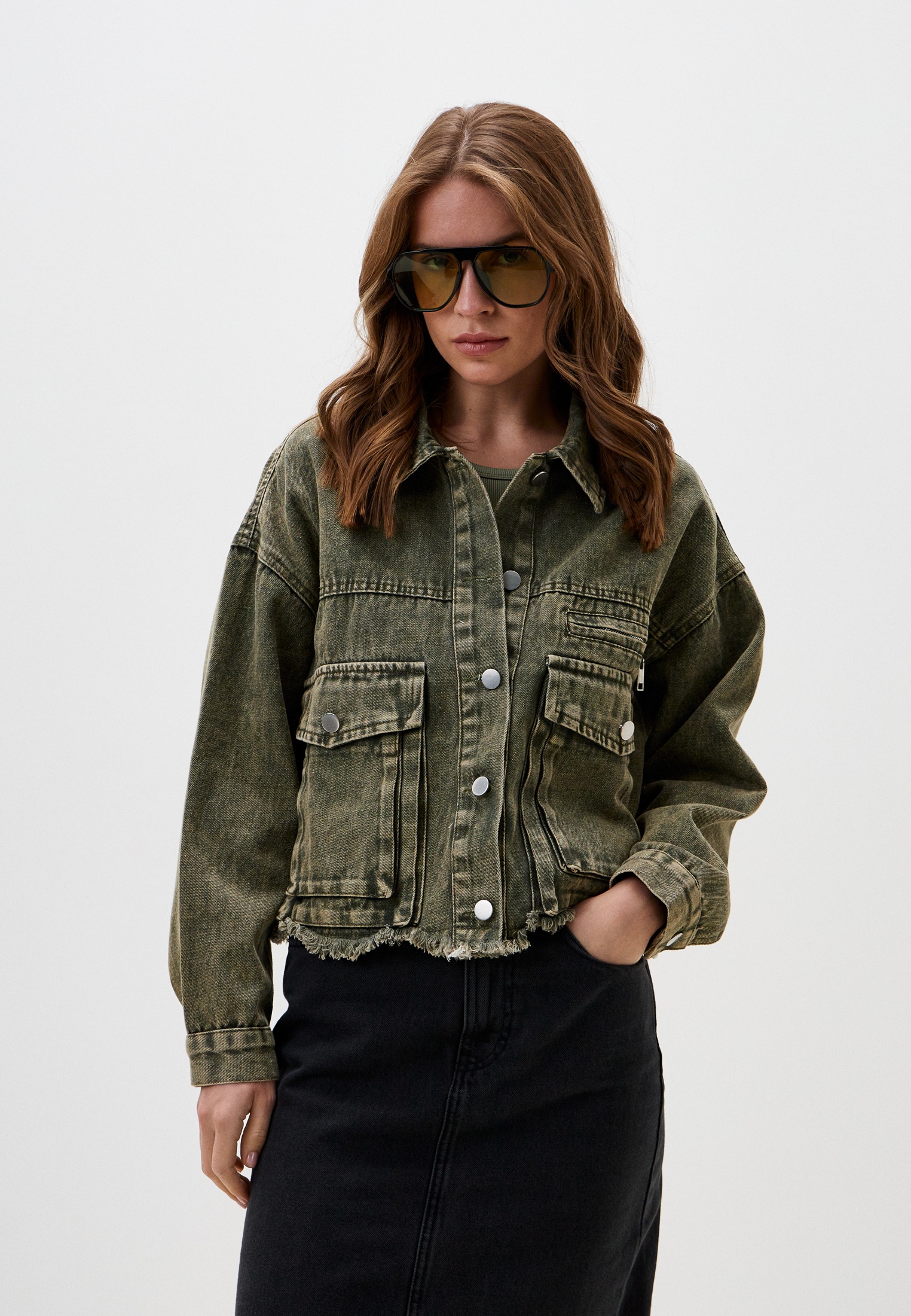 Куртка джинсовая Bad Queen, цвет: хаки, RTLADN604901 — купить в ...