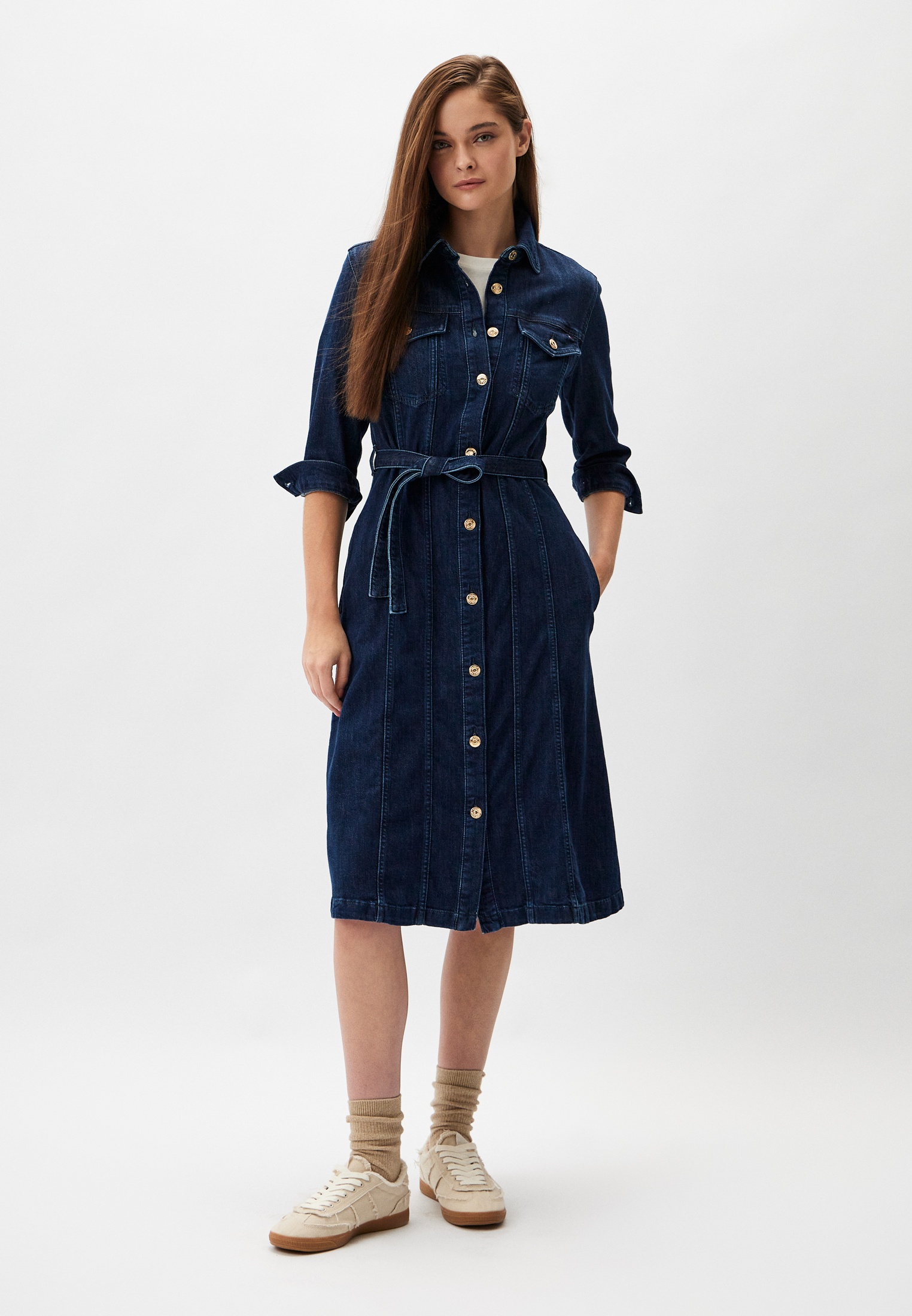 Платье джинсовое Tommy Hilfiger, цвет: синий, RTLADO211001 — купить в ...