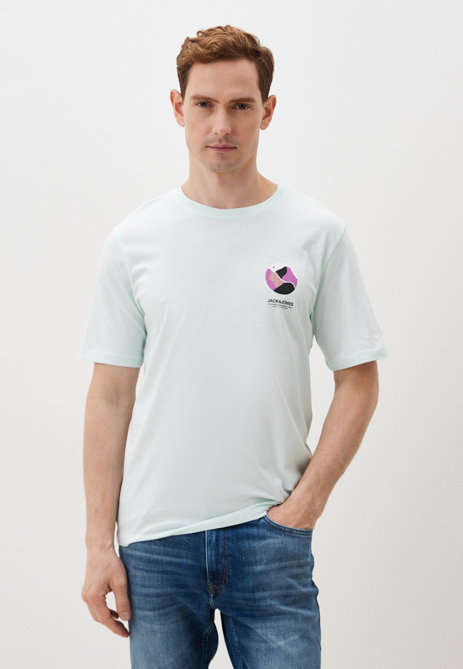 Футболка Jack & Jones, цвет: голубой, RTLADO727401 — купить в интернет ...
