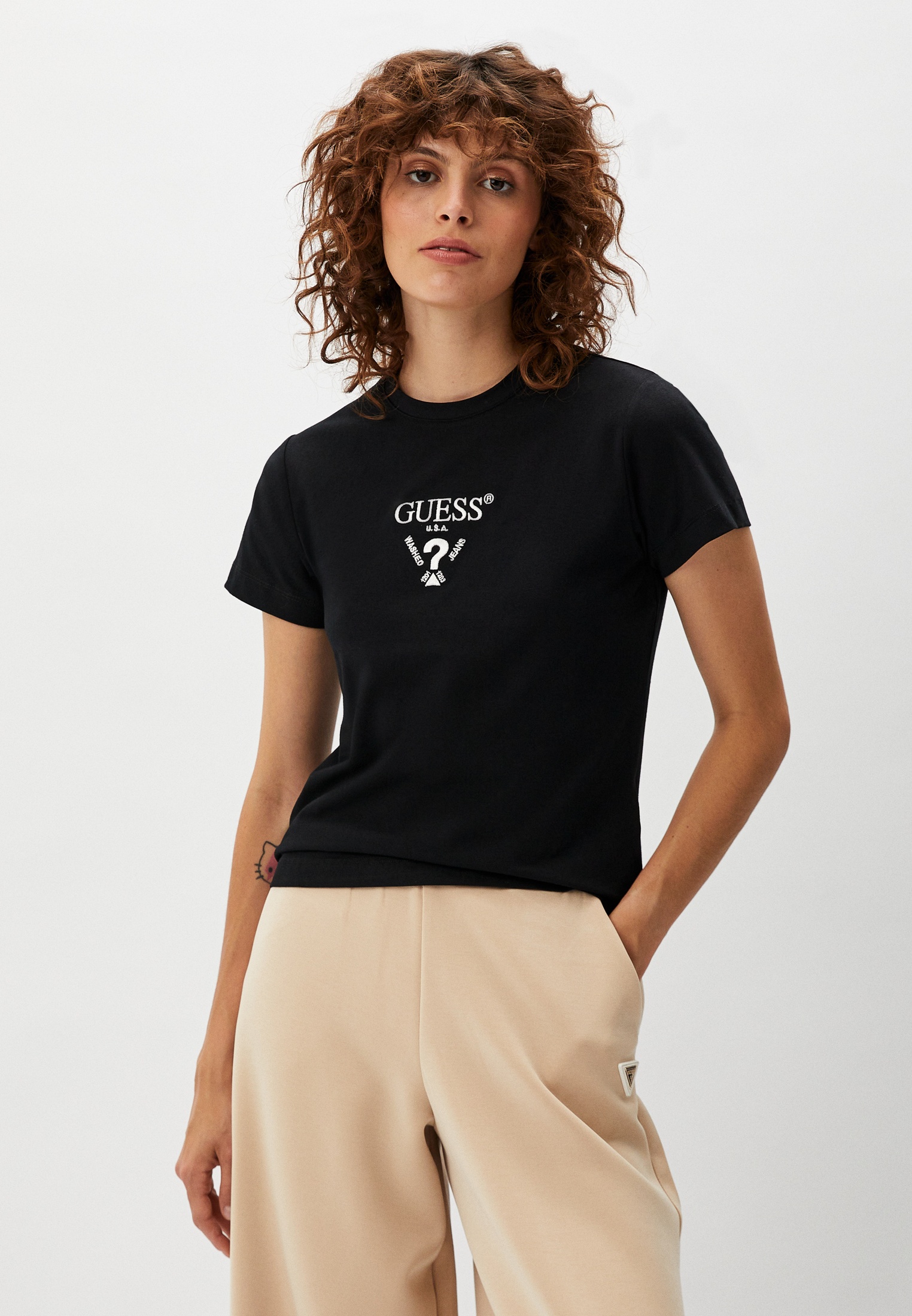 Футболка Guess, цвет: черный, RTLADP027902 — купить в интернет-магазине ...