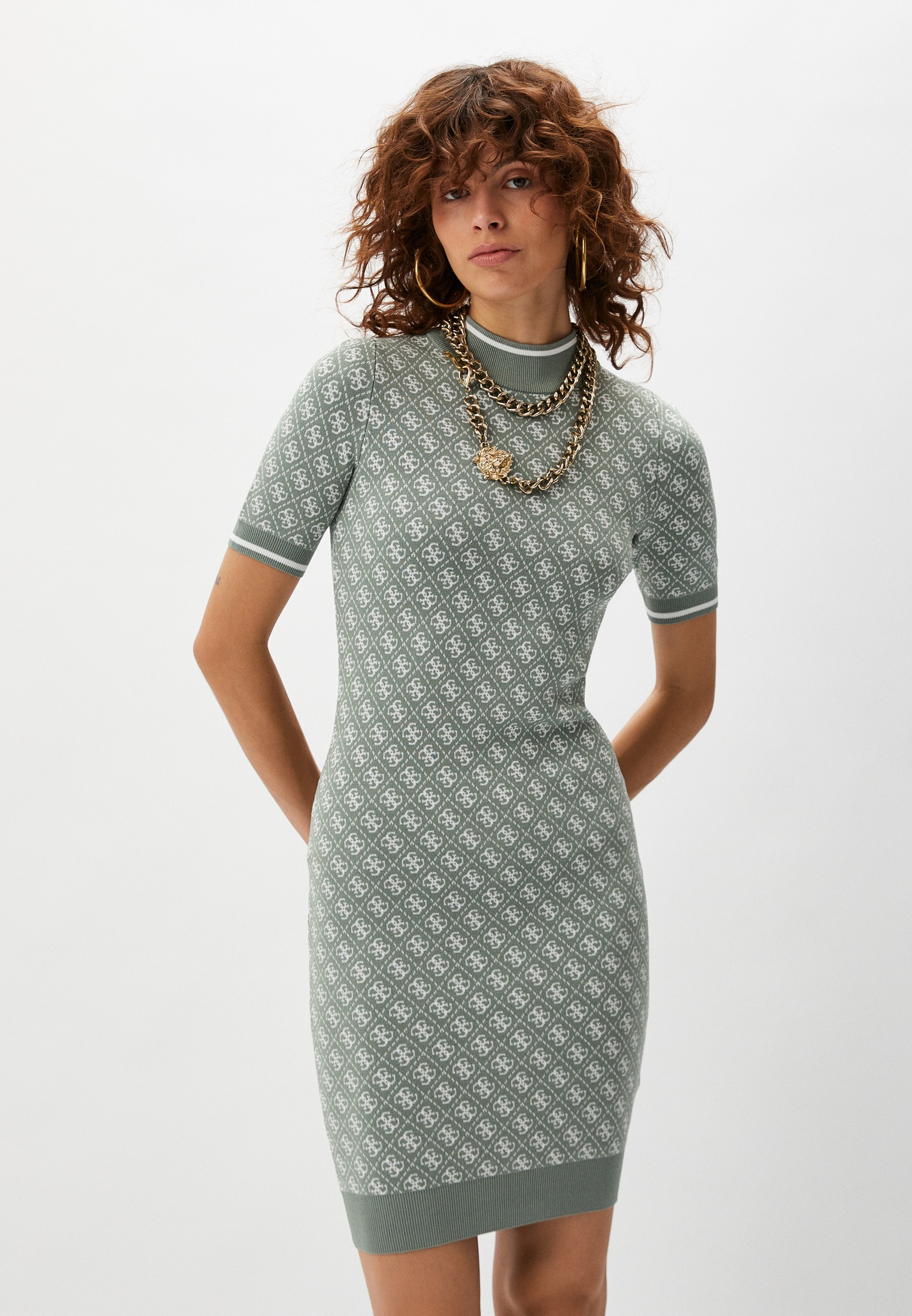 Платье Guess, цвет: зеленый, RTLADP029501 — купить в интернет-магазине ...