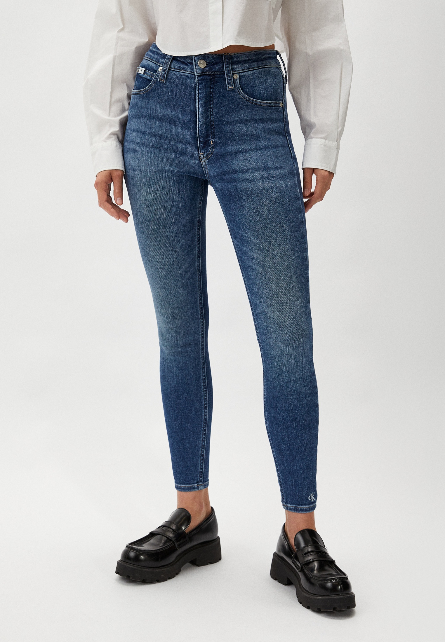 Джинсы Calvin Klein Jeans HR SUPER SKINNY ANKLE, цвет: синий ...