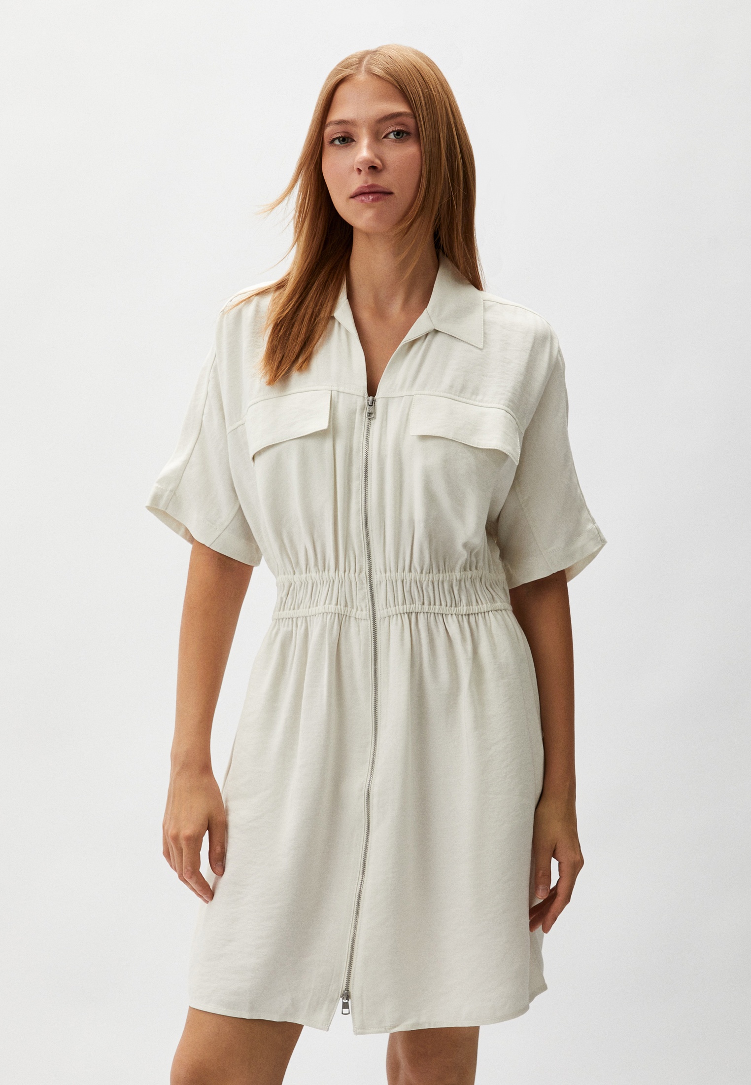 Платье Calvin Klein Jeans, цвет: бежевый, RTLADP091501 — купить в ...