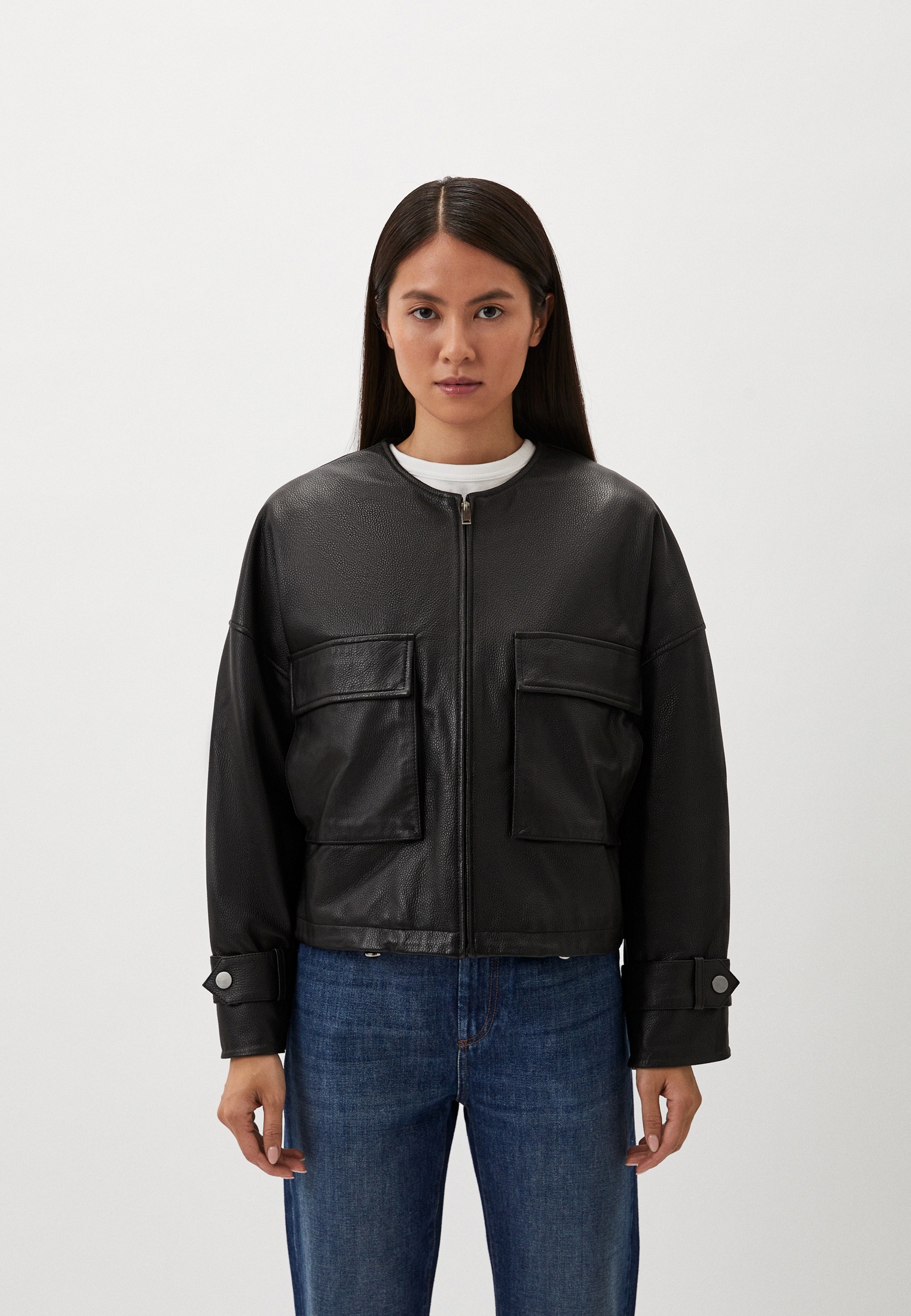 Куртка кожаная Weekend Max Mara, цвет: черный, RTLADP156801 — купить в ...