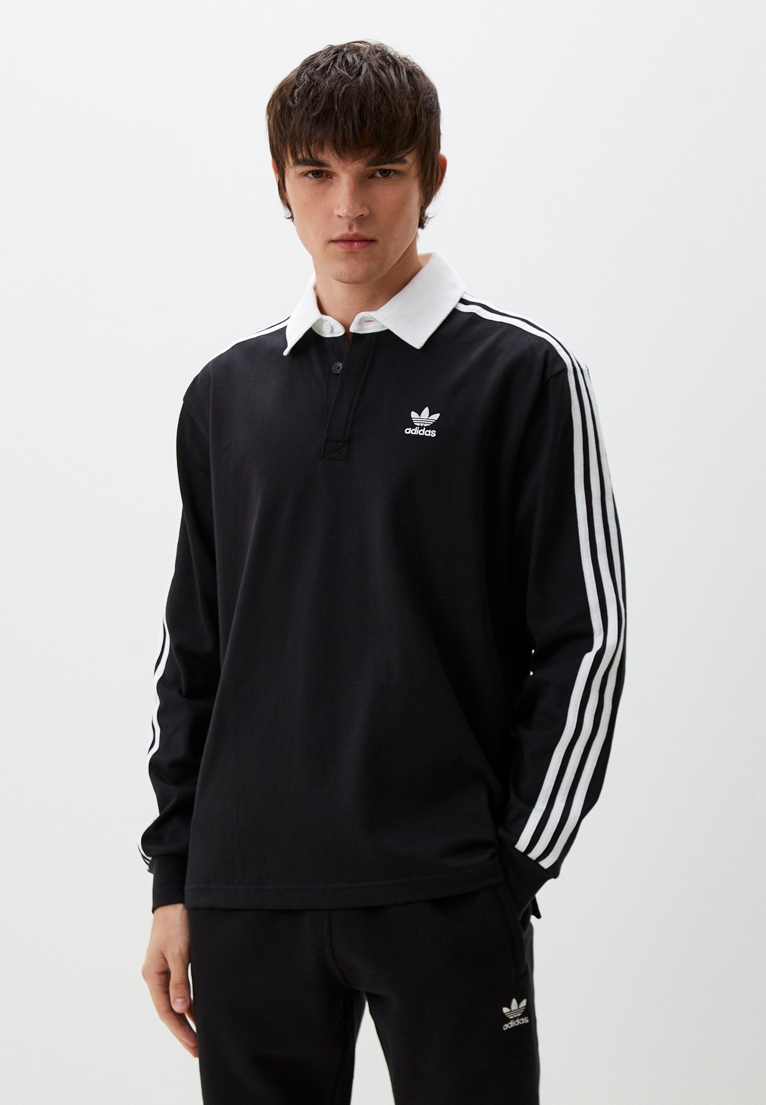 Поло adidas Originals Rugby polo, цвет: черный, RTLADP208001 — купить в ...