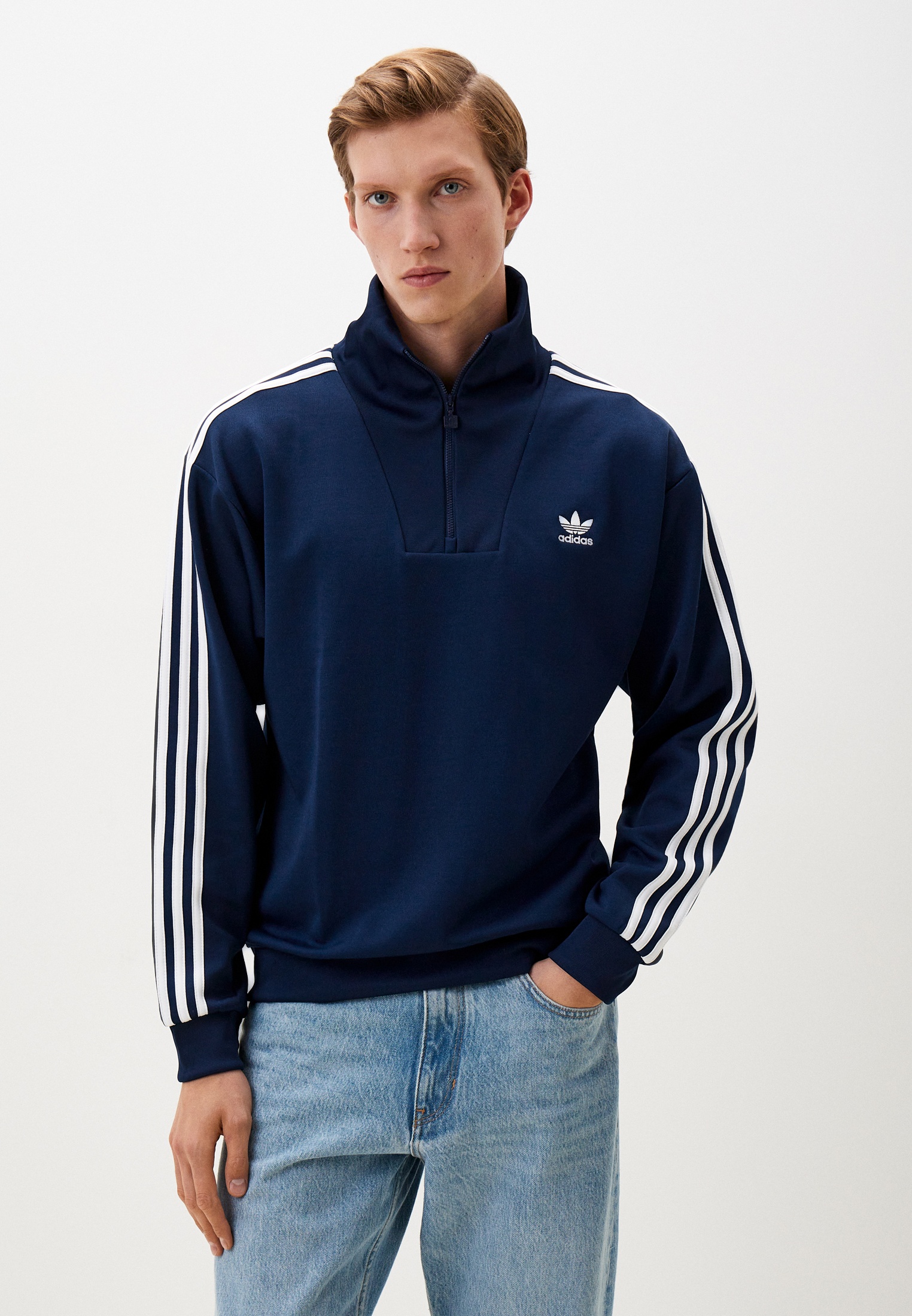 Олимпийка adidas Originals funnelneck TT, цвет: синий