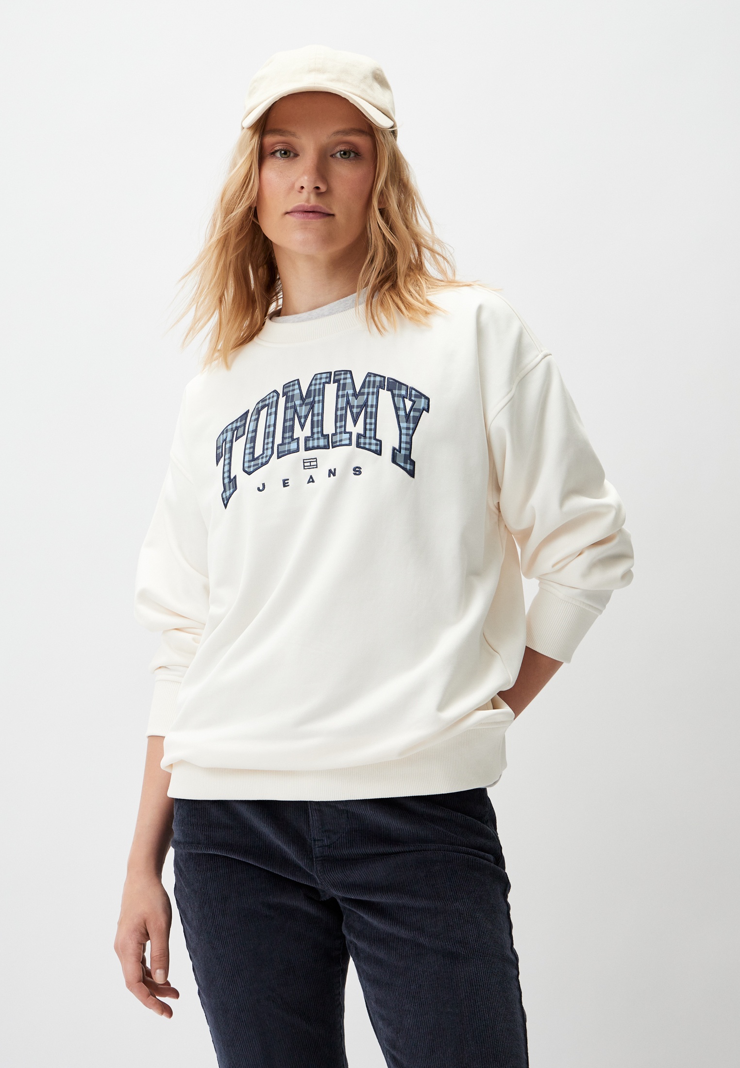 Свитшот Tommy Jeans, цвет: бежевый, RTLADP683501 — купить в интернет ...