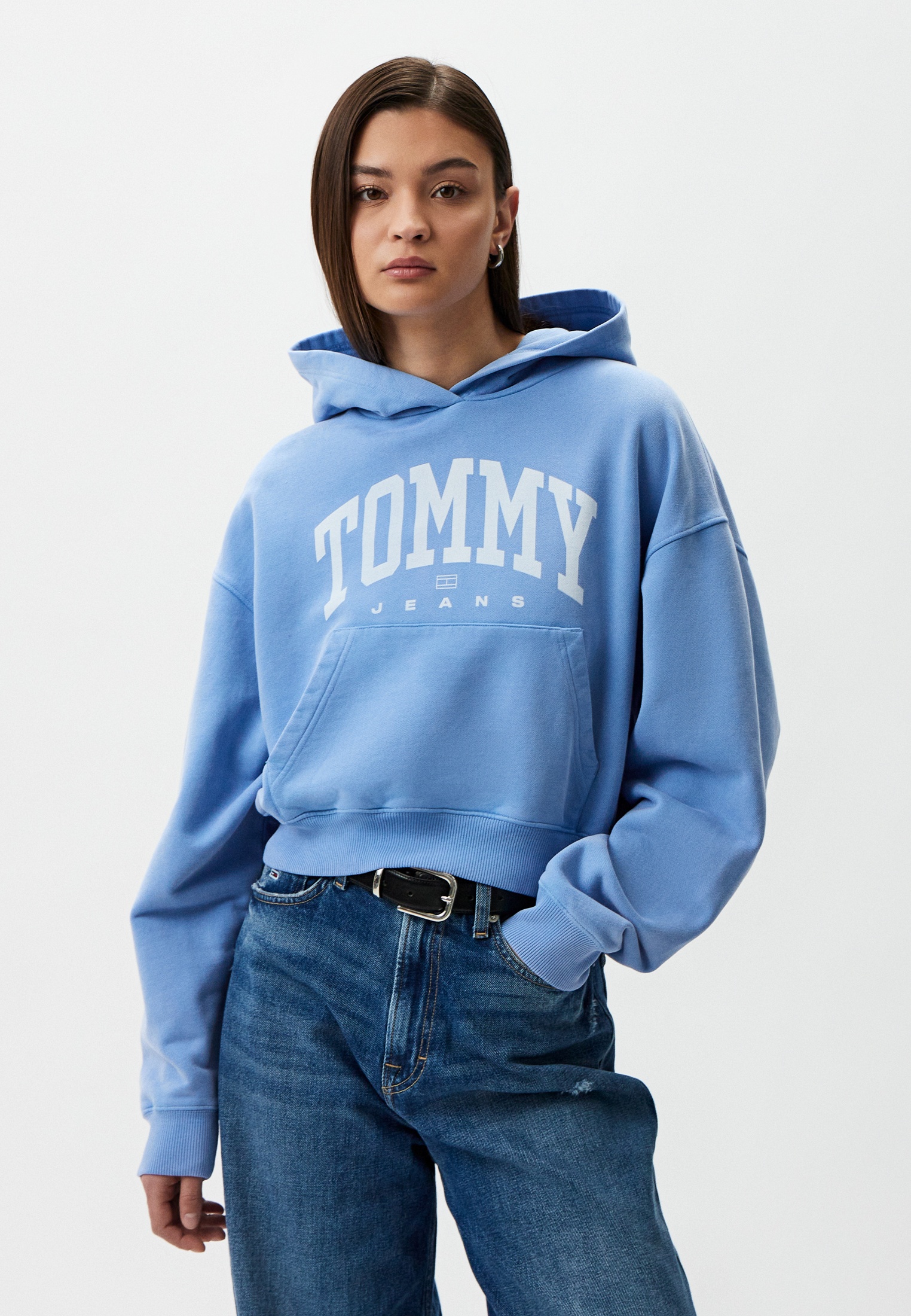 Худи Tommy Jeans, цвет: голубой, RTLADQ236001 — купить в интернет ...