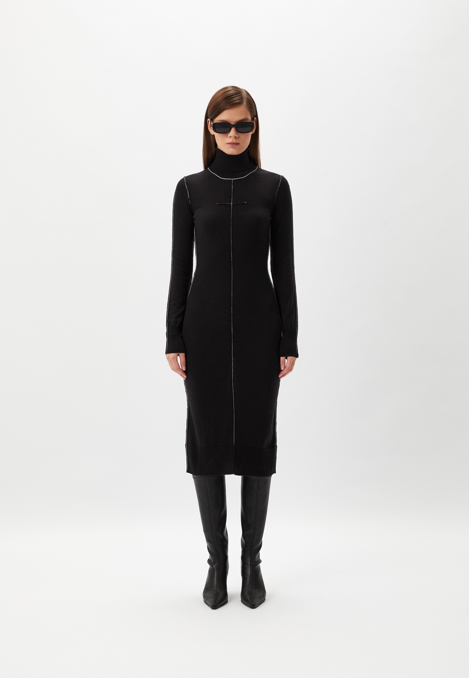 Платье MM6 Maison Margiela, цвет: черный, RTLADQ679101 — купить в ...