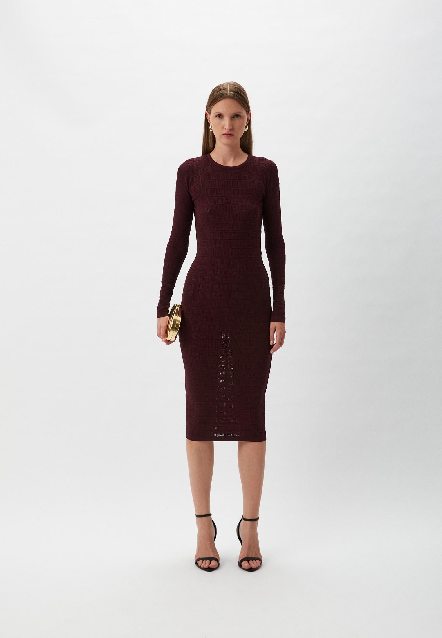 Платье Elisabetta Franchi, цвет: бордовый, RTLADQ868101 — купить в ...
