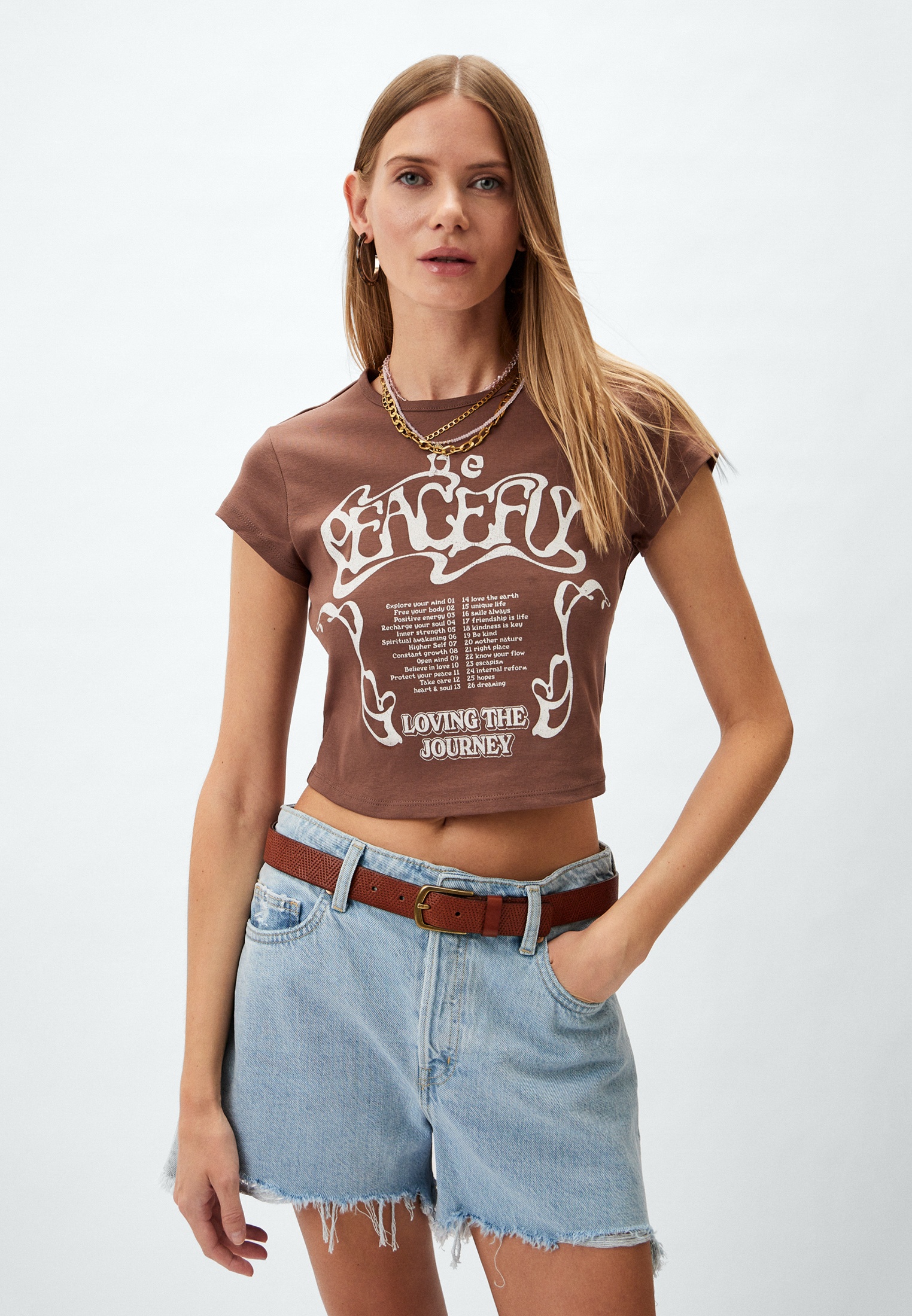 Футболка H&M, цвет: коричневый, RTLADR505601 — купить в интернет ...