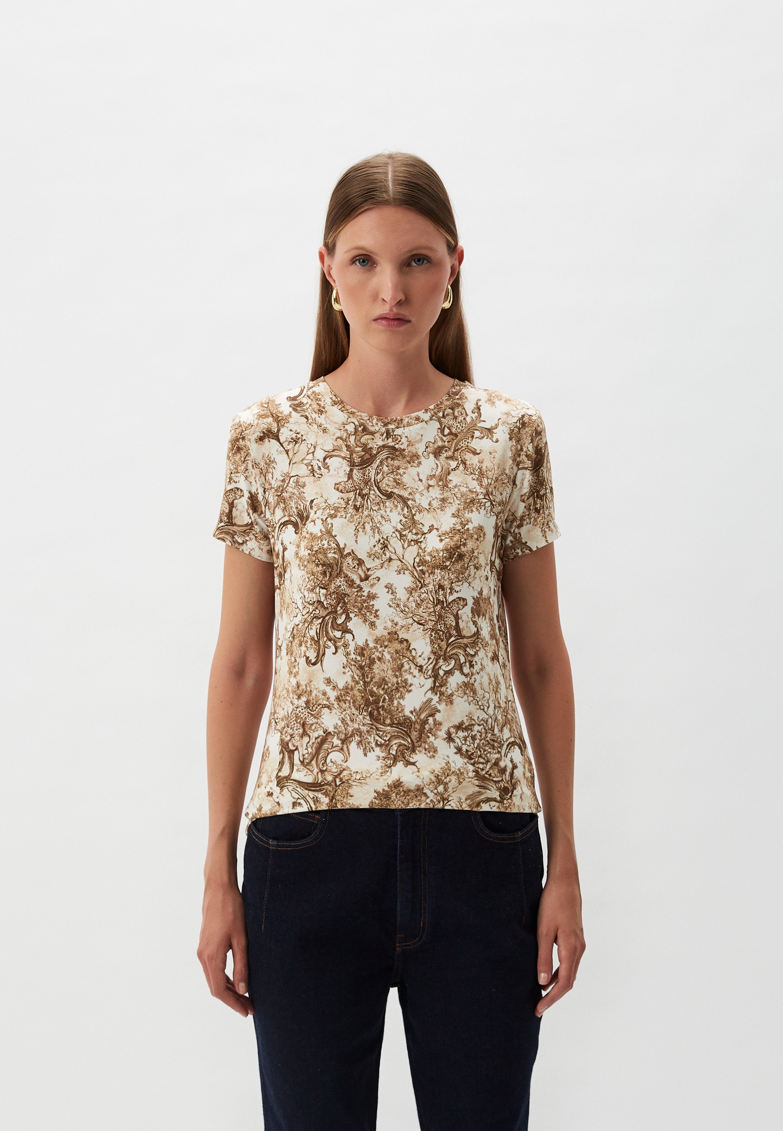 Футболка L'Agence, цвет: бежевый, RTLADR609001 — купить в интернет ...