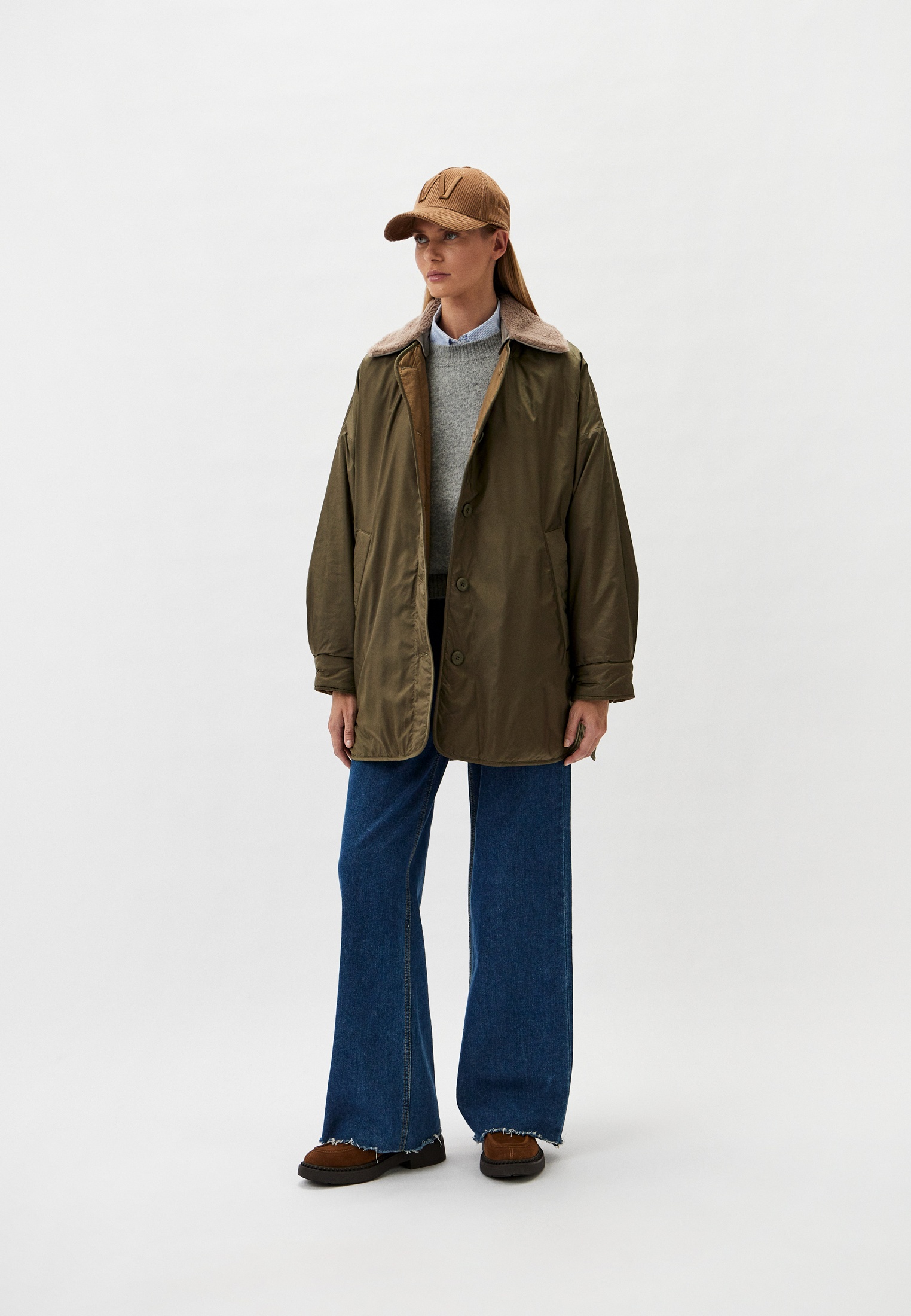 Куртка утепленная Weekend Max Mara reversible, цвет: хаки