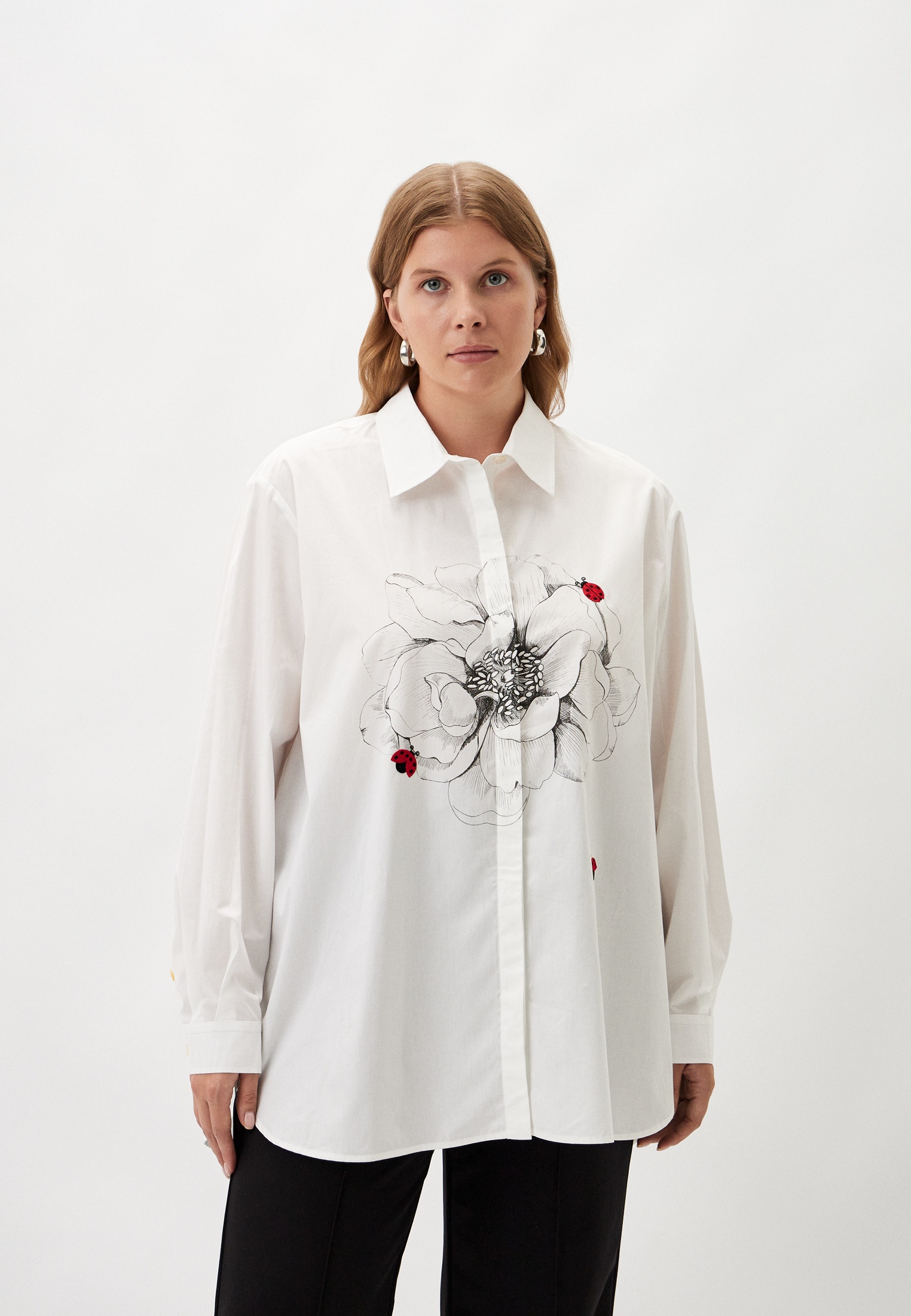 PERSONA Par MARINA RINALDI Ligne N.O.W T-Shirt 002 Blanc/Marron 2513971032 GESTE