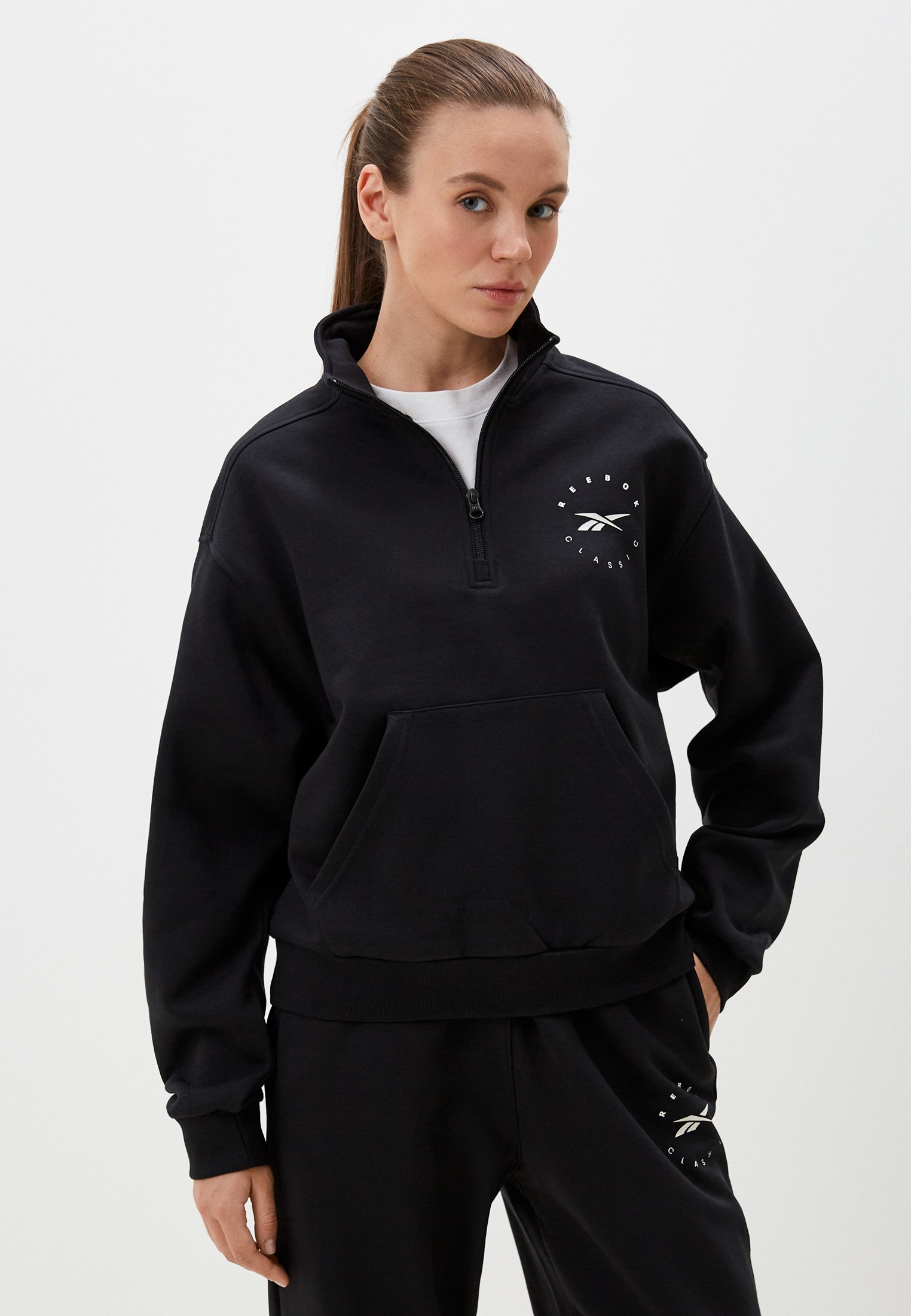 Олимпийка Reebok Q3 IDE FLEECE MIDLAYER, цвет: черный, RTLADT772301 ...