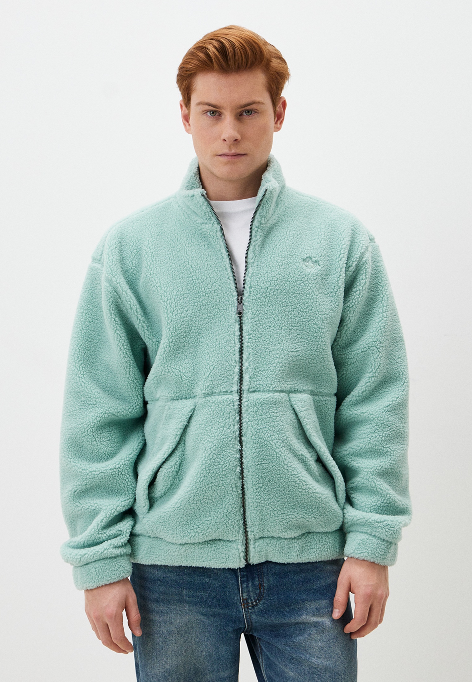オウ Олимпийка adidas Originals P ESS FZ, цвет: бирюзовый, RTLADV211901