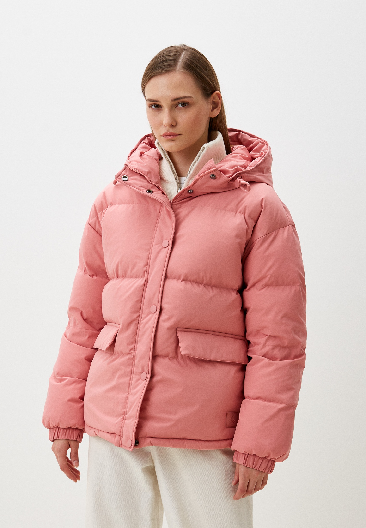 Пуховик United Colors of Benetton, цвет: розовый, RTLADV753101 — купить ...