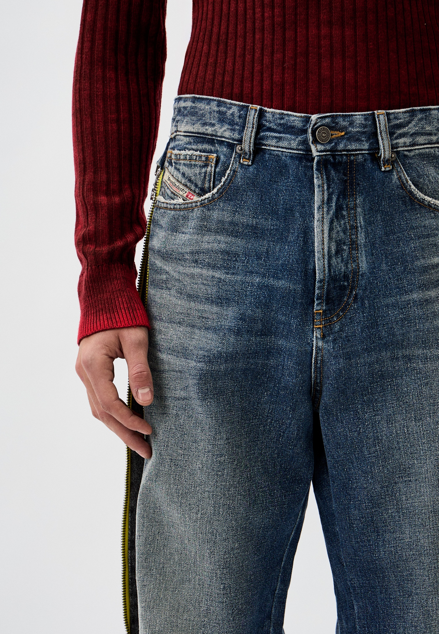 y　diesel d-rise D-RISE Man: Oversized Regular Black/Dark grey Jeans | Diesel