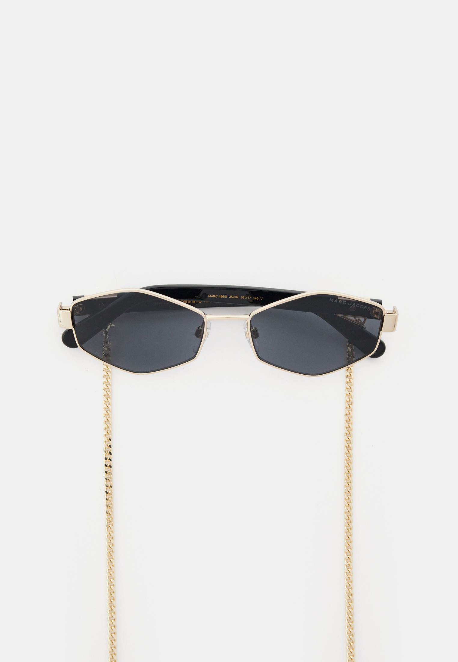 Очки солнцезащитные и цепочка Marc Jacobs MARC 496/S J5G, цвет: золотой ...