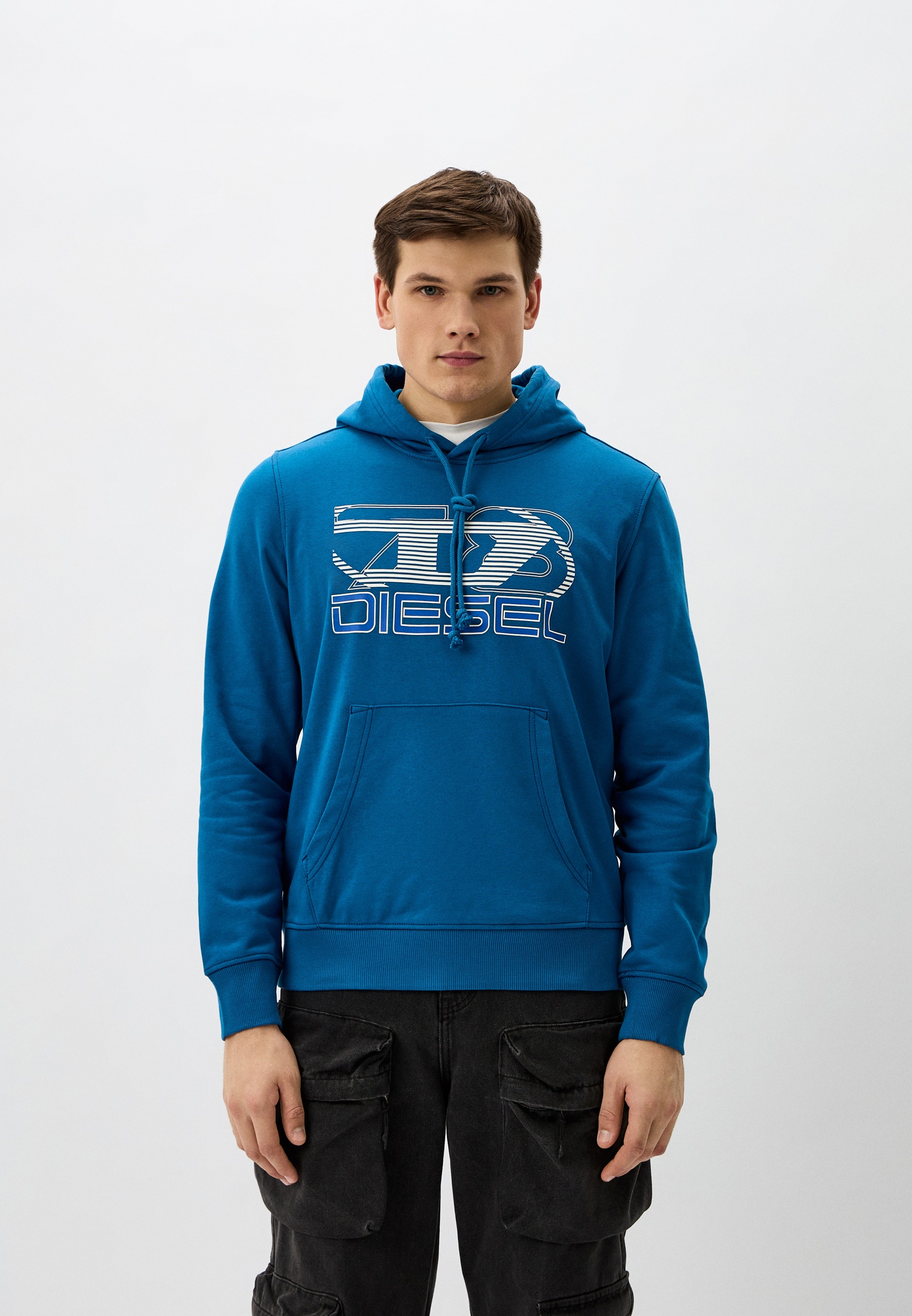 Худи Diesel, цвет: синий, RTLADZ426301 — купить в интернет-магазине Lamoda