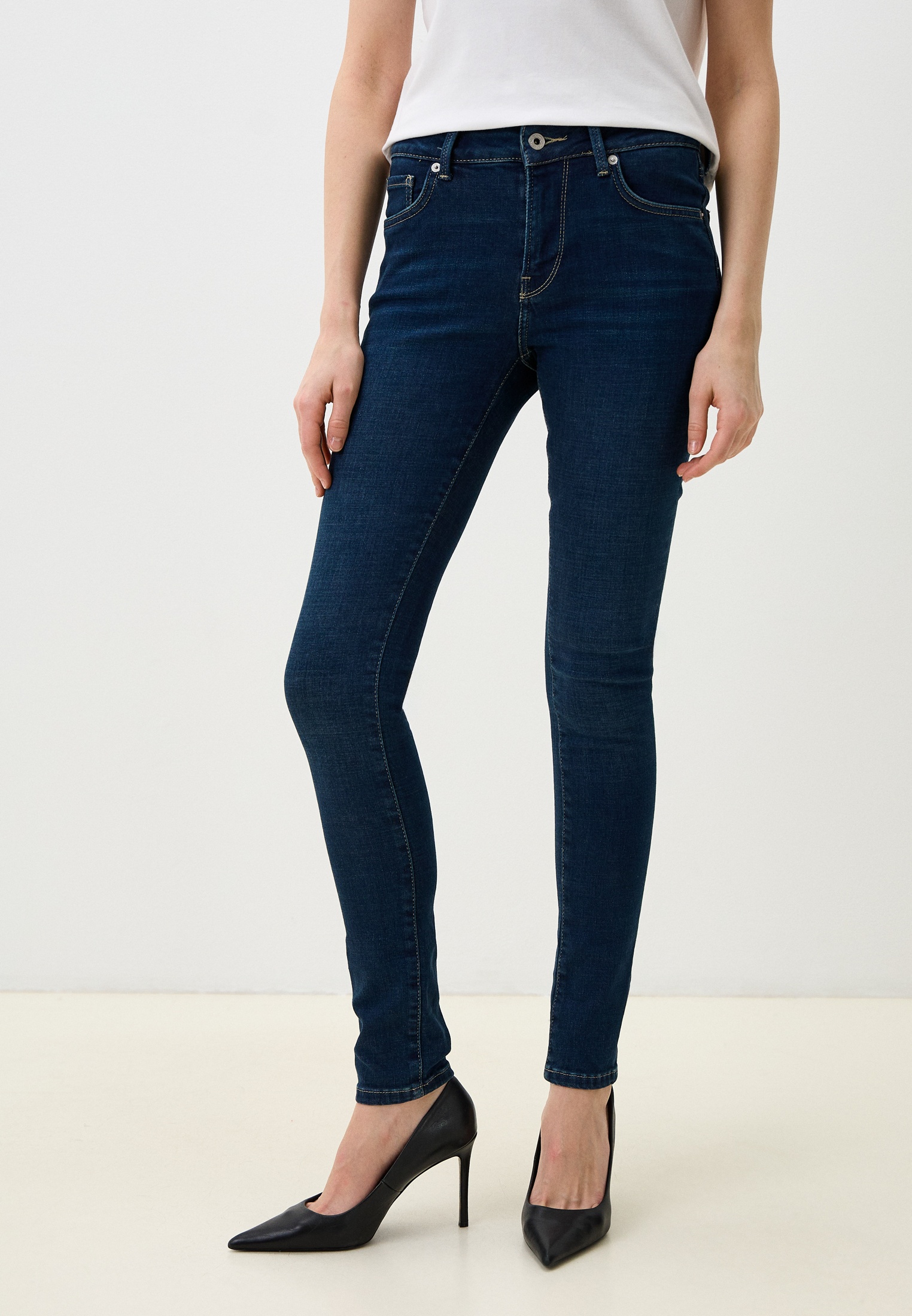 Jeans Skinny Pepe Jeans Repair Jr Per Bambini/Ragazzi - Vita Bassa, Denim Medium Wash Con Ricami E Riparazioni