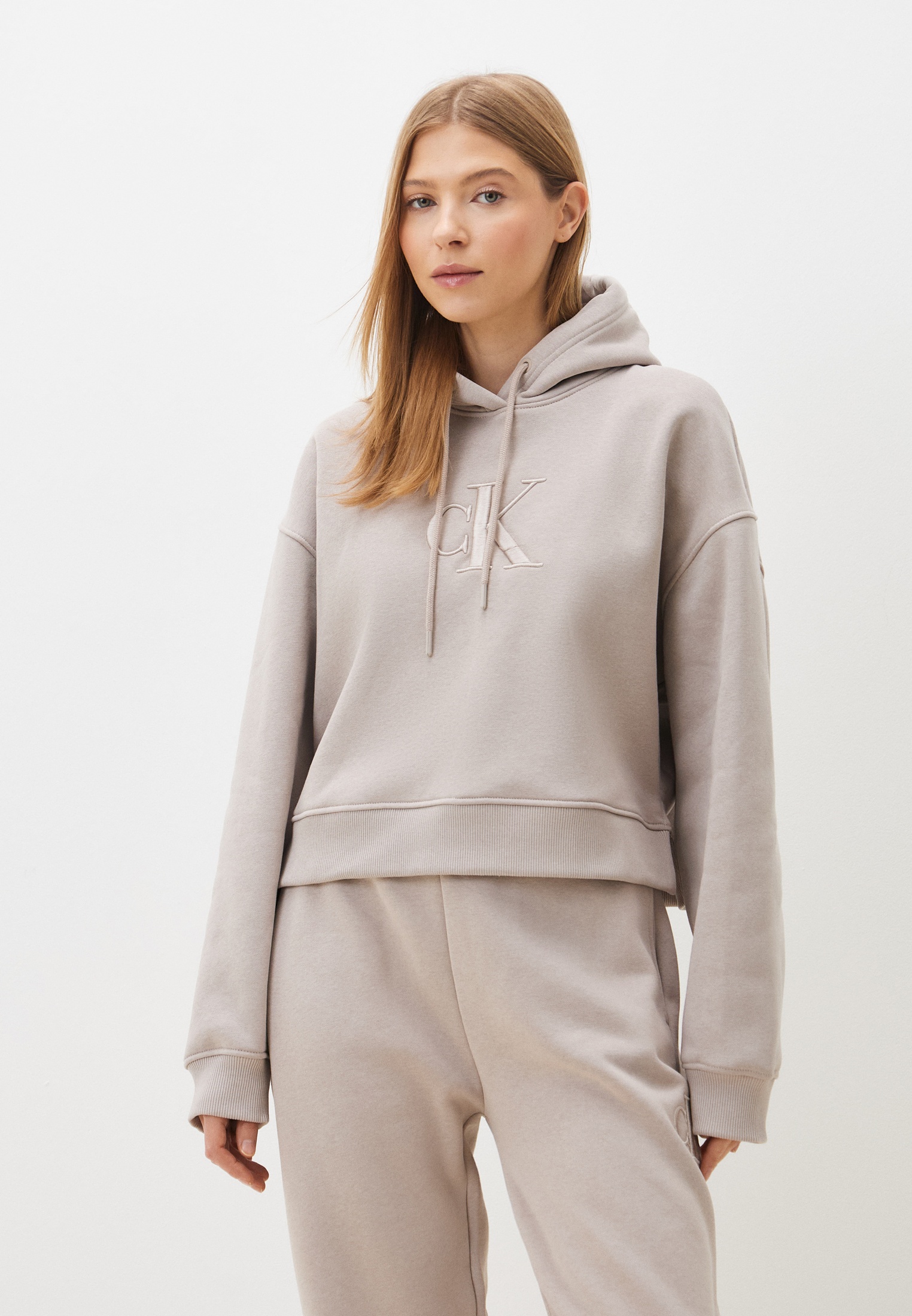 Худи Calvin Klein Jeans, цвет: бежевый, RTLADZ701801 — купить в ...