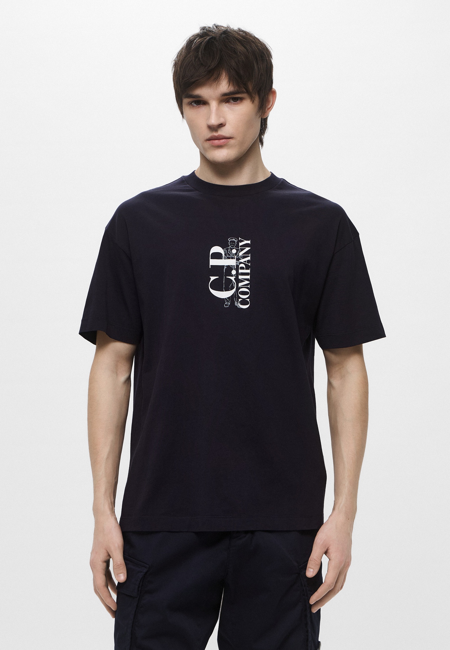 Футболка C.P. Company 30/1 JERSEY CHEST LOGO T-SHIRT, цвет: синий ...