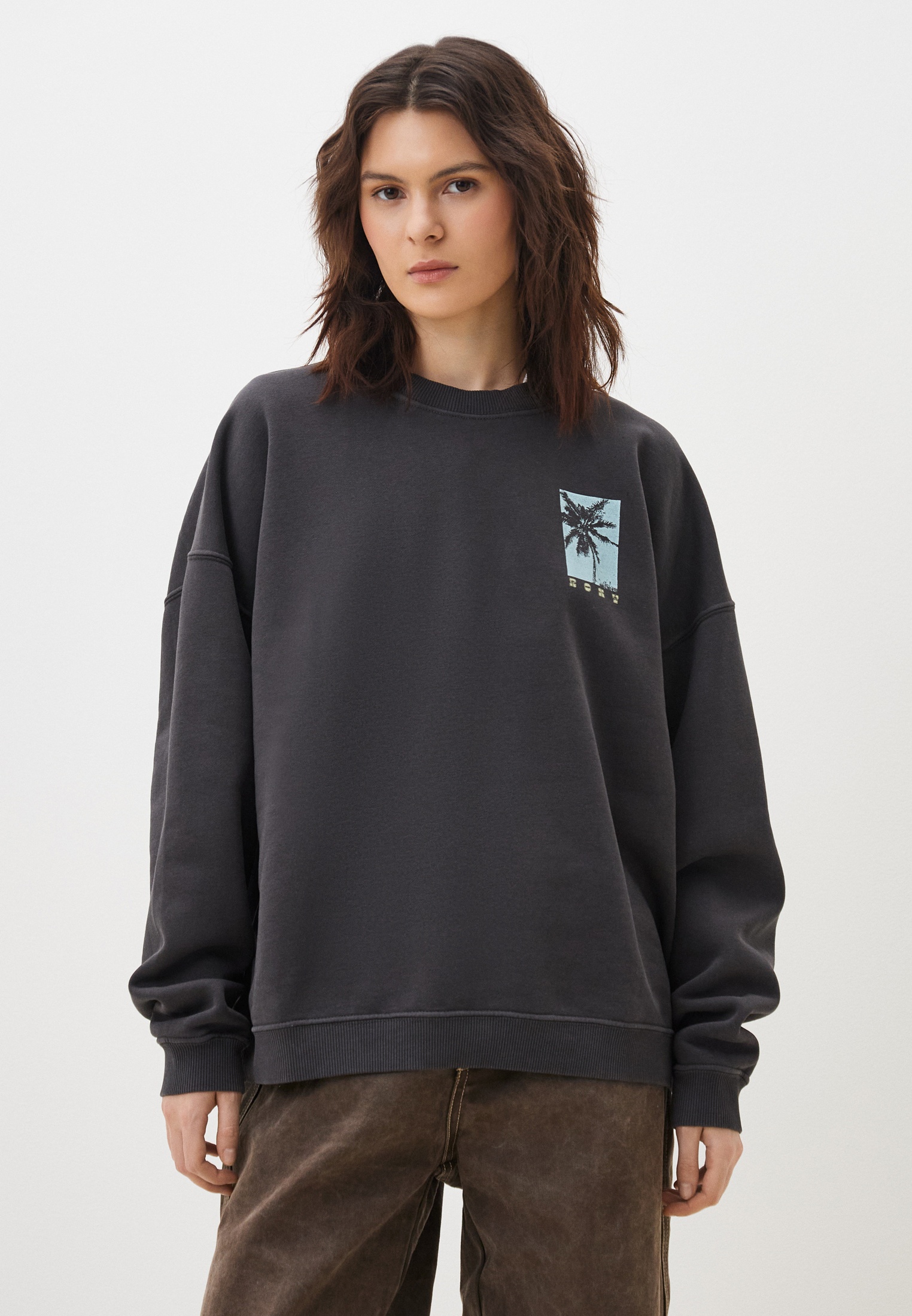 Свитшот Roxy LINEUPOVERCRC, цвет: серый, RTLAEA713701 — купить в ...