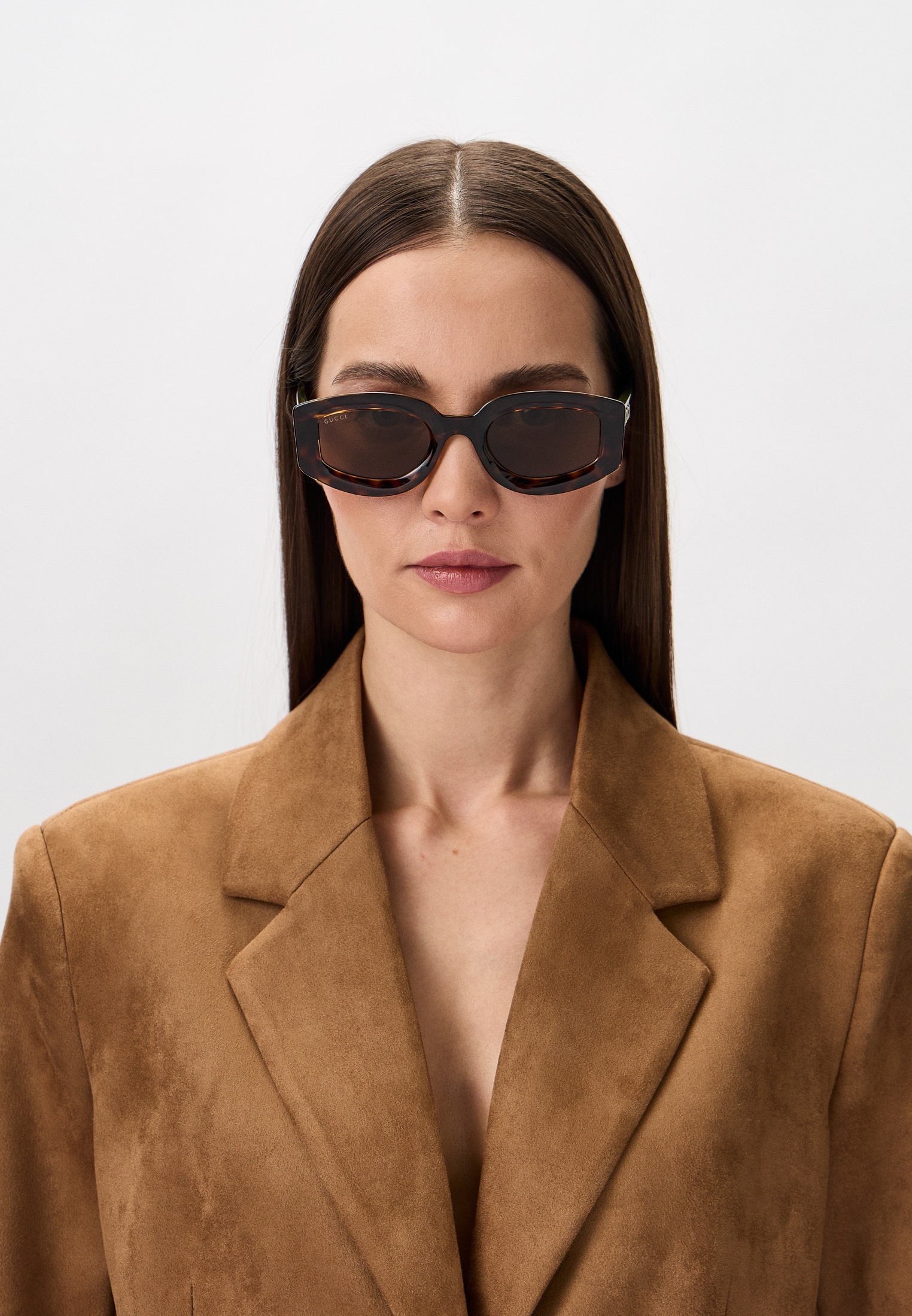 Очки солнцезащитные Gucci GG1719S 002, цвет: коричневый