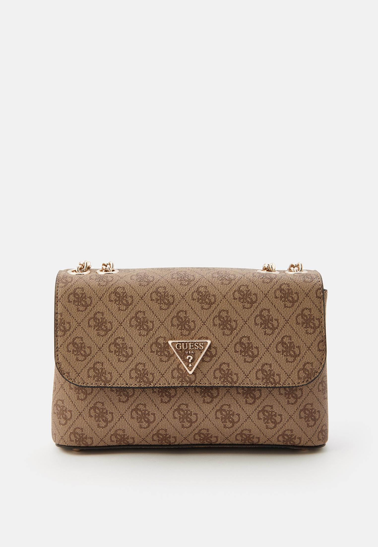 GUESS Eco Erica Convertible Xbody Flap Bag Cream Logo