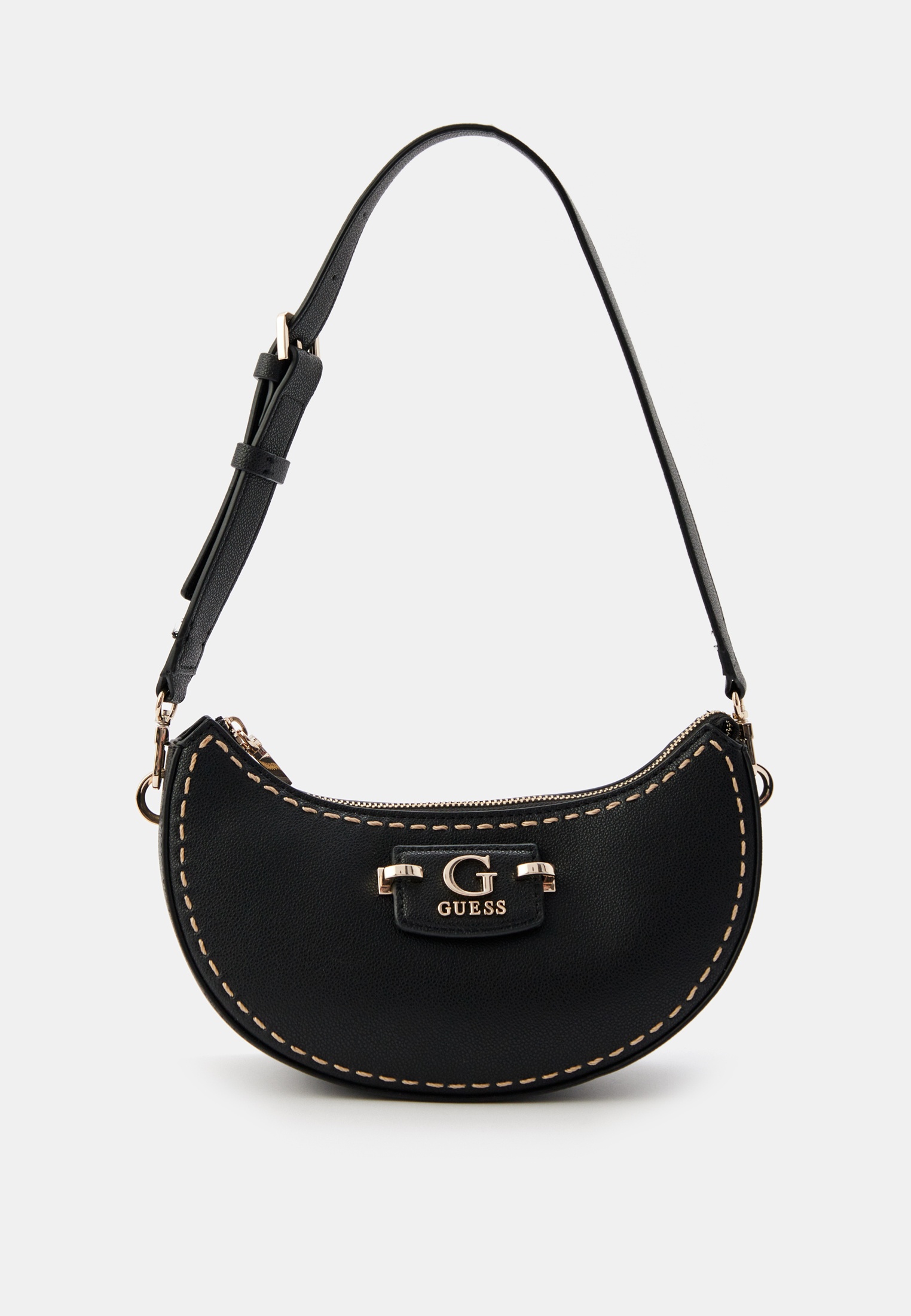 Sac à Épaule GUESS Nastra Top Zip Shoulder Bag - Noir, 100% Polyuréthane | Neuve Avec Étiquettes