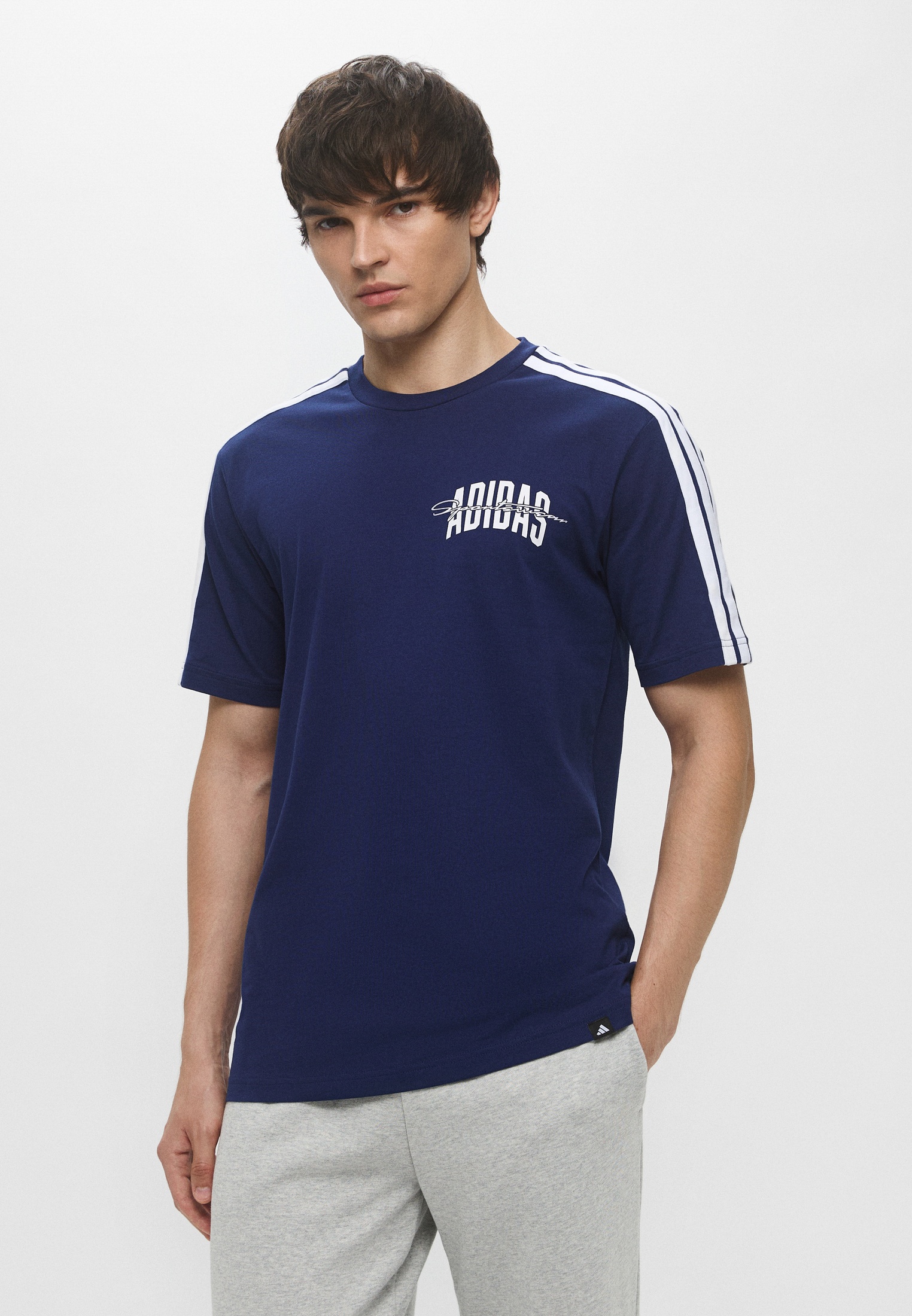 Футболка adidas Collegiate Script Graphic Tee, цвет: синий ...