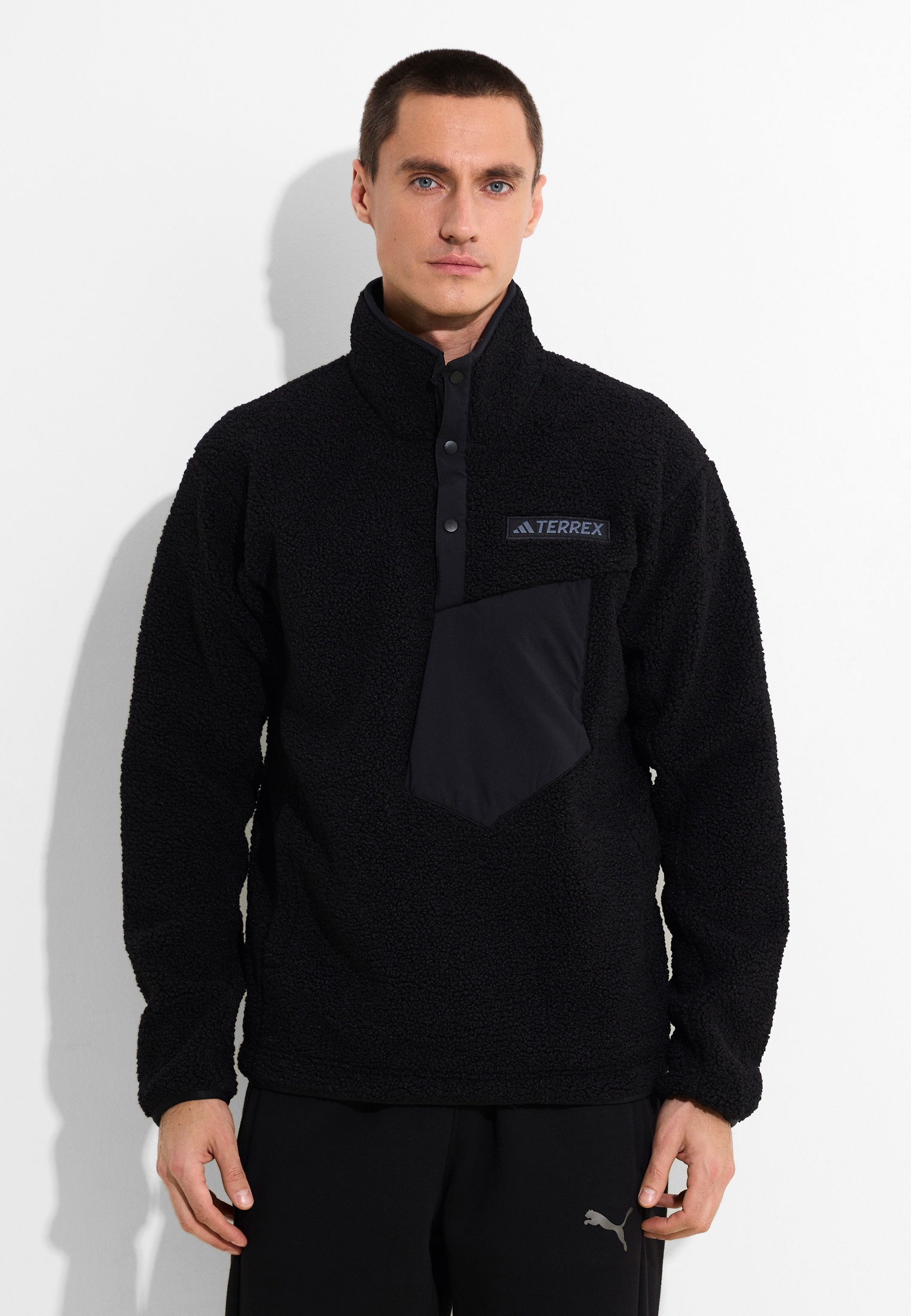 Олимпийка adidas XPL PILE SNAP, цвет: черный, RTLAEP899201