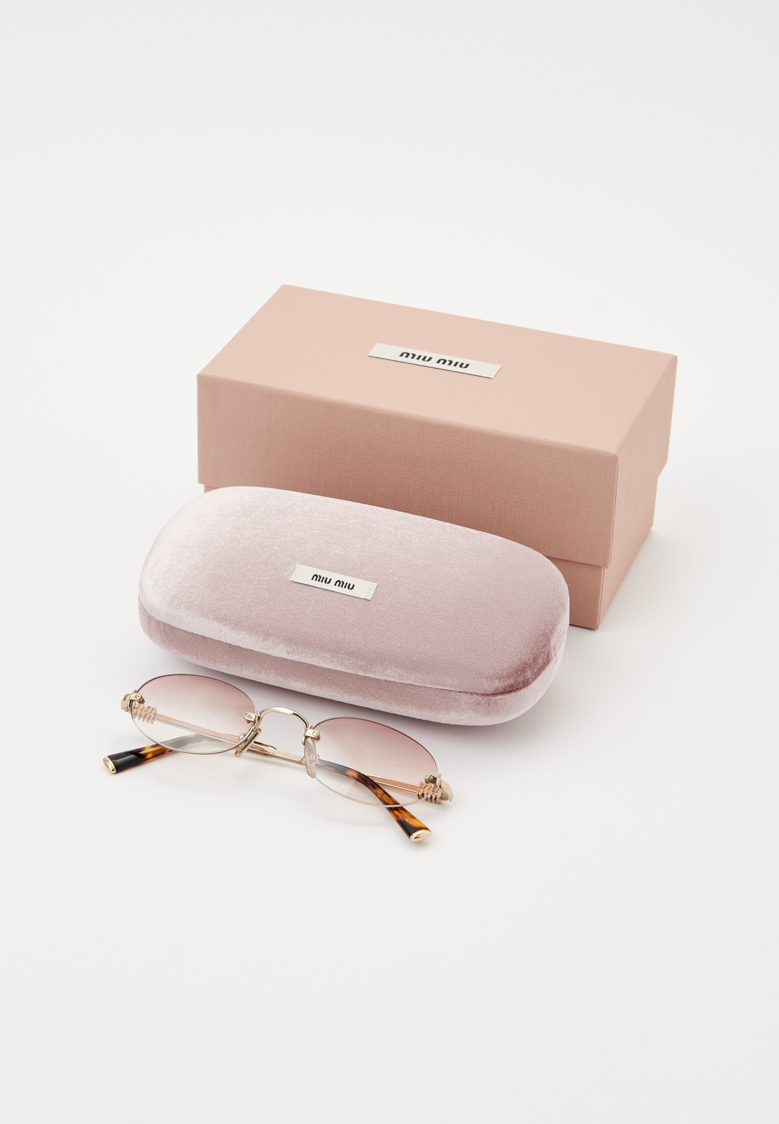 Очки солнцезащитные Miu Miu MU A54S ZVN70O, цвет: золотой
