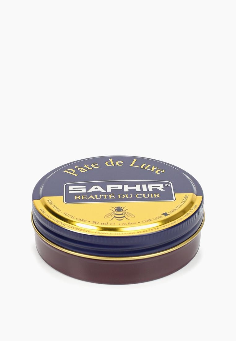 Крем для обуви Saphir Pate de luxe, бордовый, 50 мл, цвет: бордовый ...