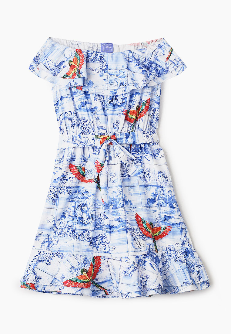 Платье Stella Jean Kids, цвет: голубой, ST076EGHTUY4 — купить в ...