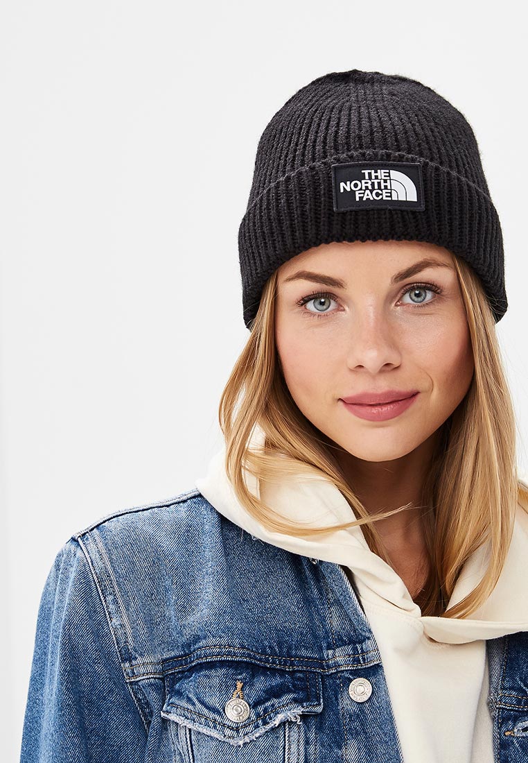The north face logo box cuffed beanie hat deals