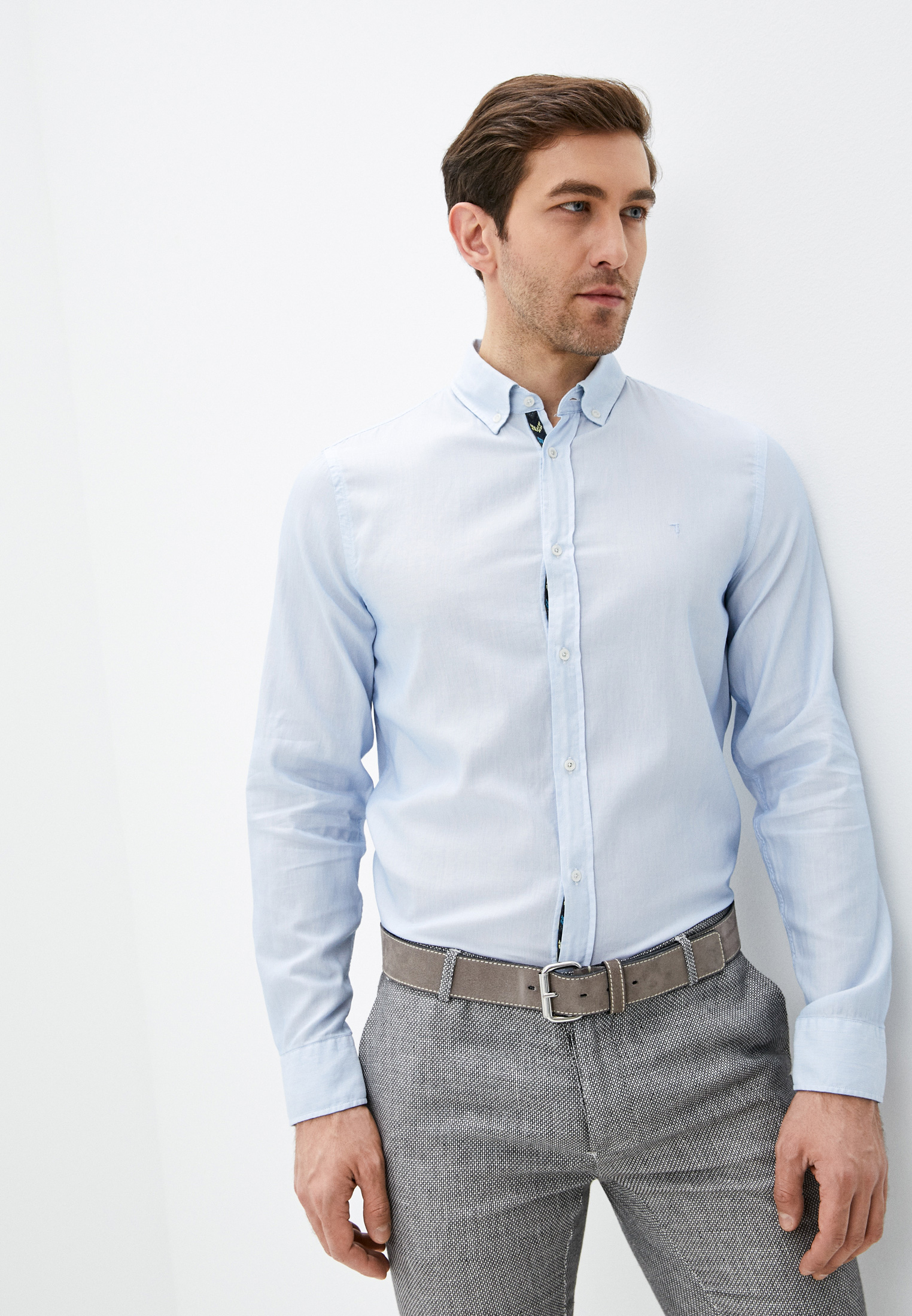 Рубашка Trussardi, цвет: голубой, TR002EMMSJH9 — купить в интернет ...