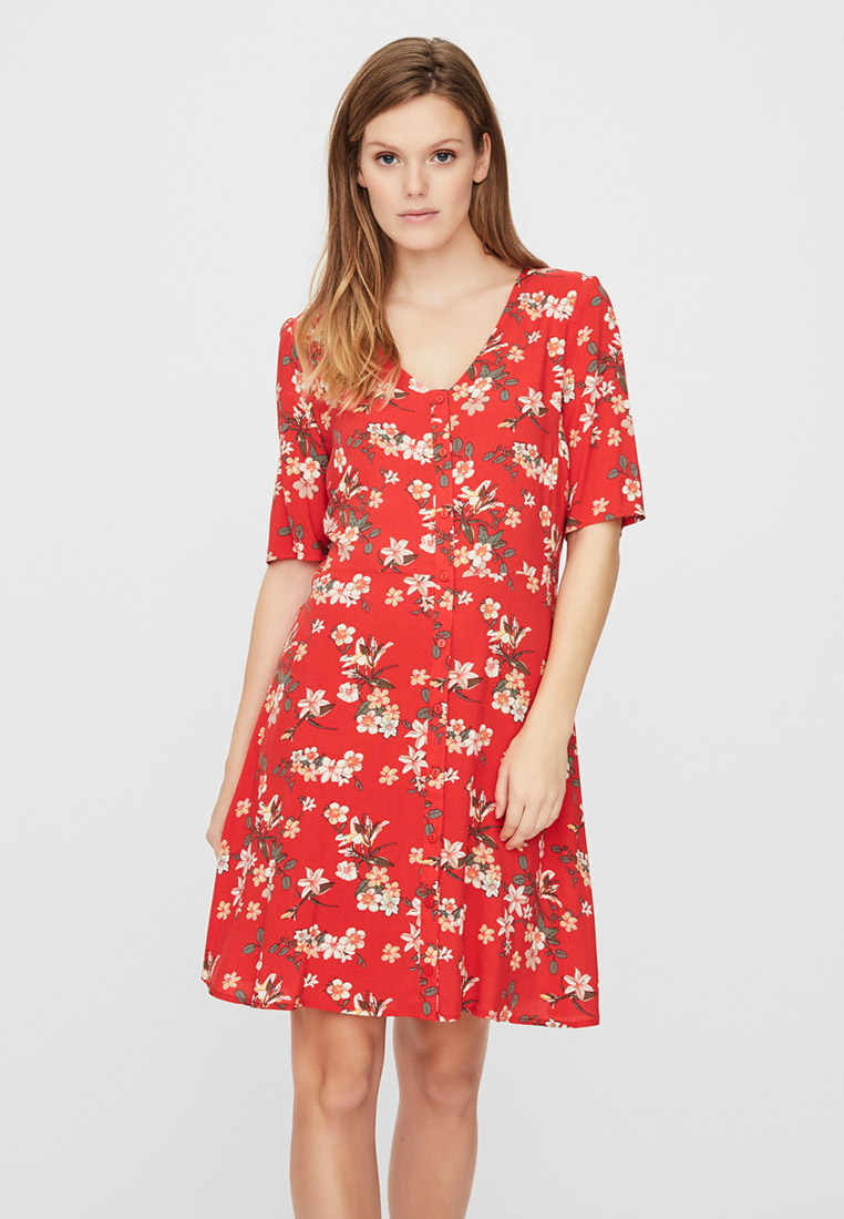 Платье Vero Moda, цвет: красный, VE389EWHJLI8 — купить в интернет ...