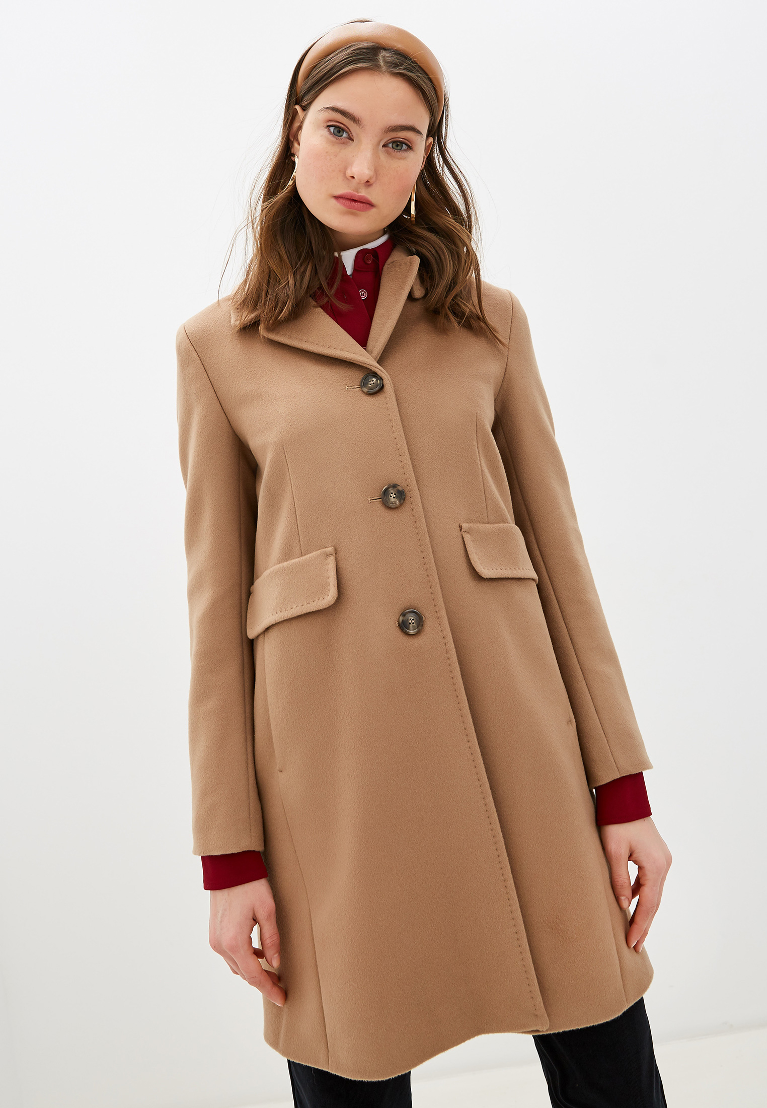 Пальто Weekend Max Mara, цвет: бежевый, WE017EWGKQW1 — купить в  интернет-магазине Lamoda