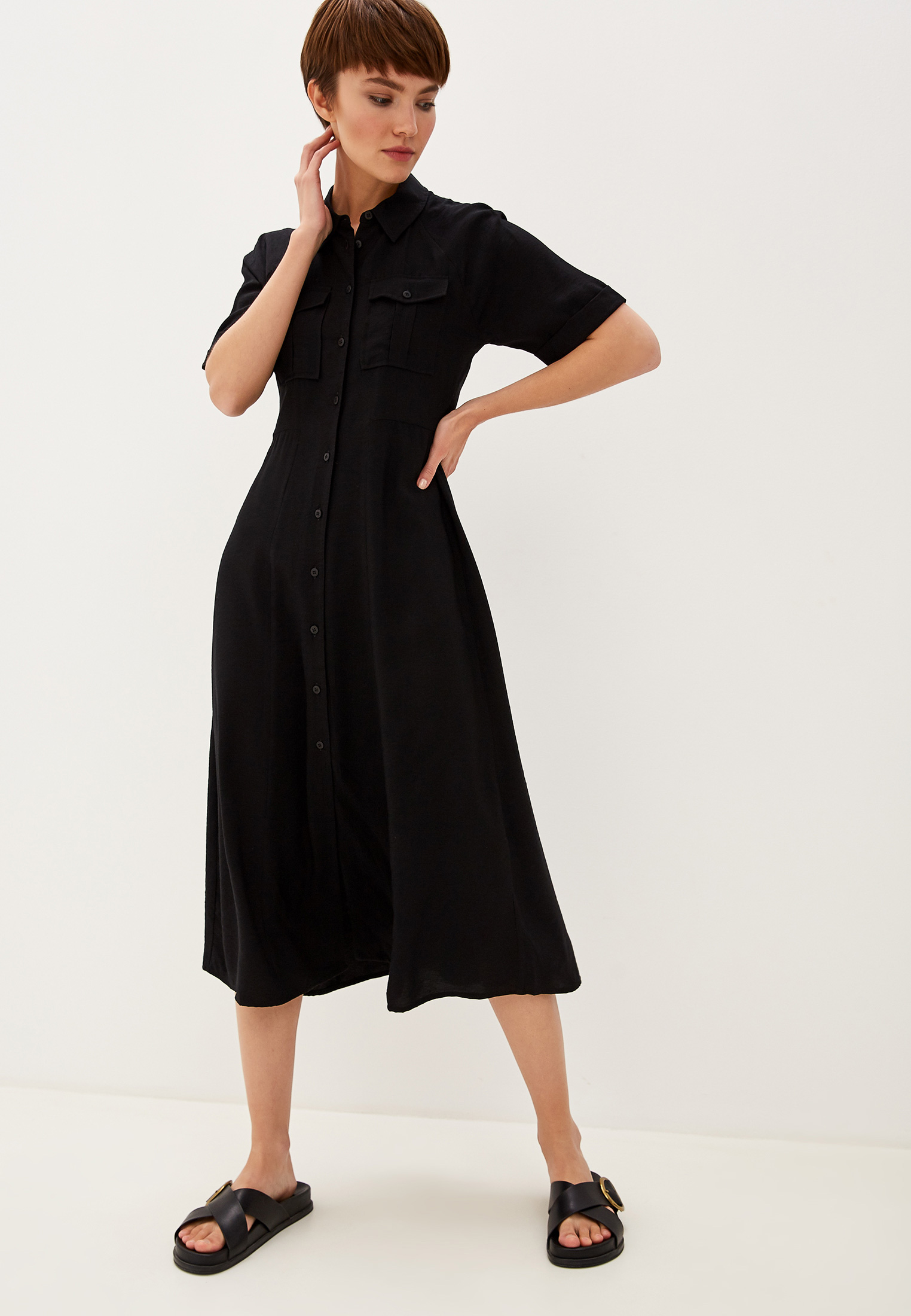 Платье Whistles Maria Pocket Longline Dress, цвет черный, WH005EWFMET8